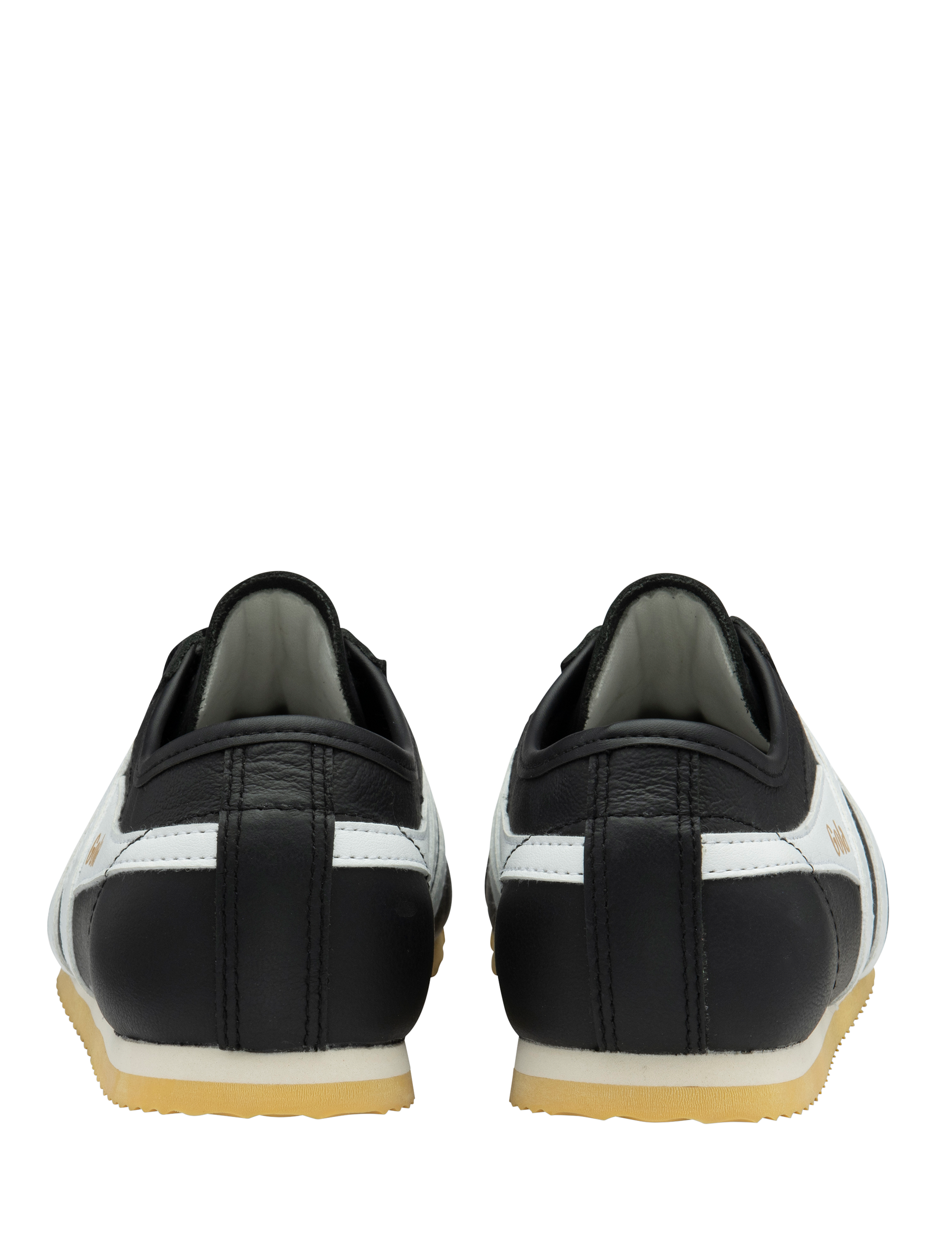 Product image 4 of 5, which shows Gola Classics Race Leather Trainers, Black/White, 3
