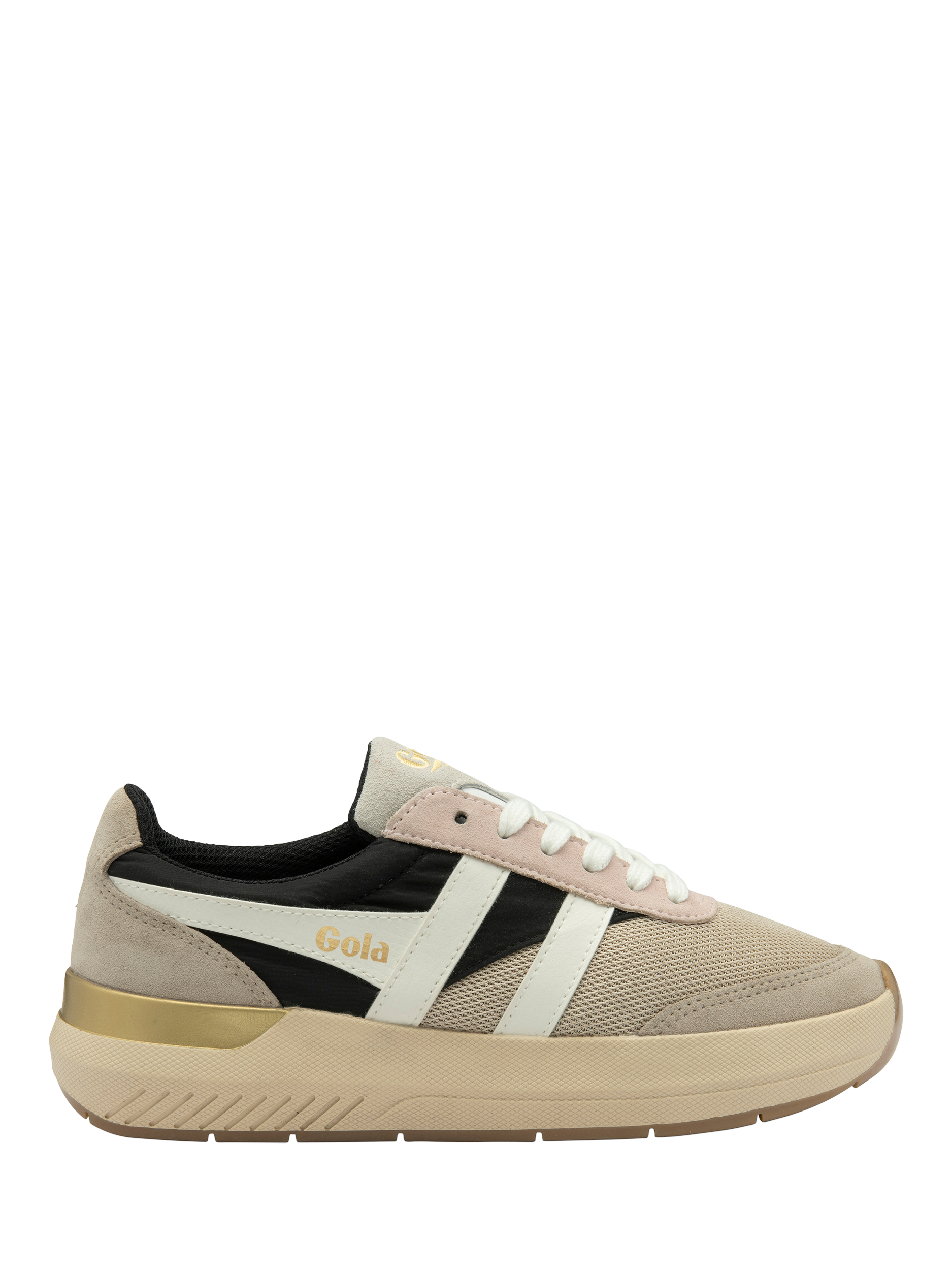 Product image 1 of 5, which shows Gola Classics Raven Trainers, Wheat/Black/Grey, 4