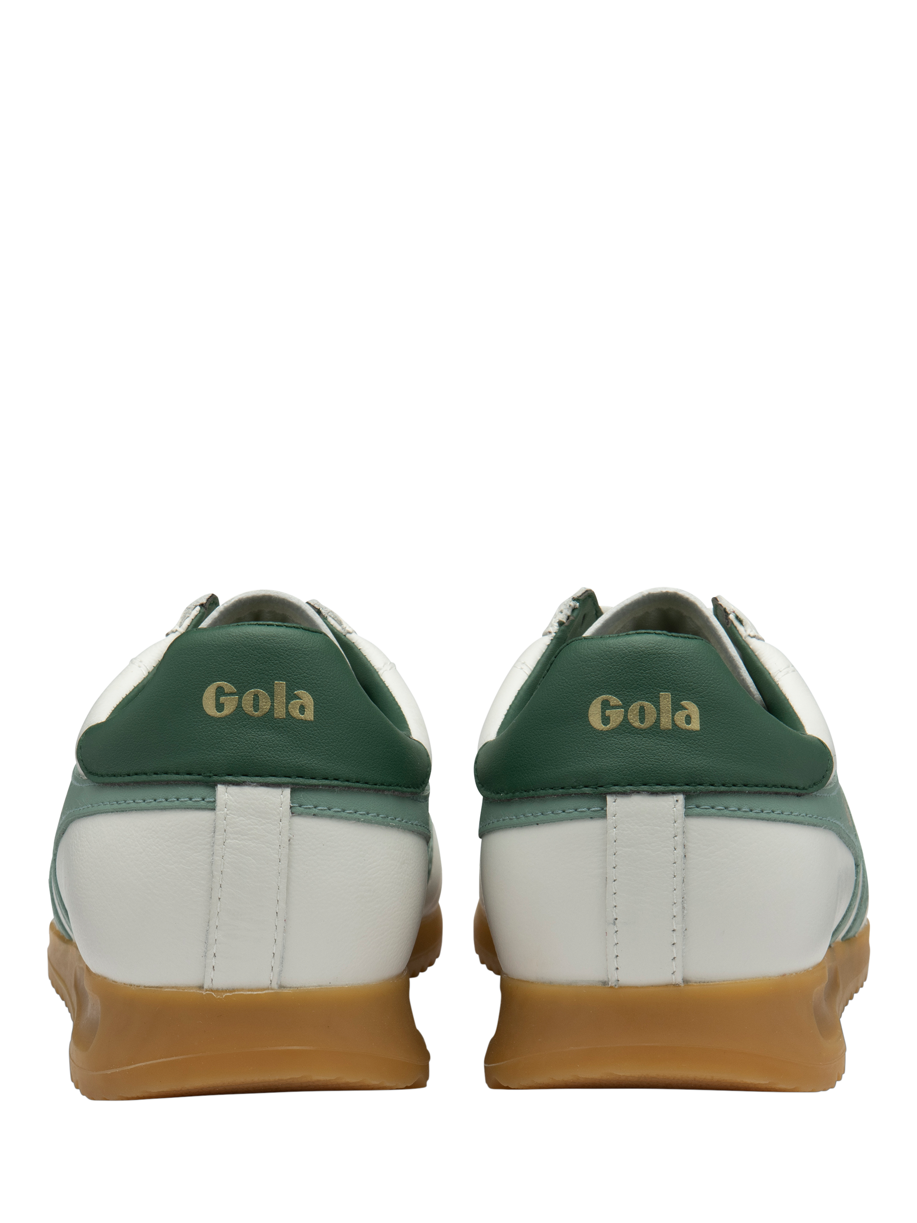 Product image 4 of 5, which shows Gola Classics Stadium Leather Trainers, White/Green Mist, 3
