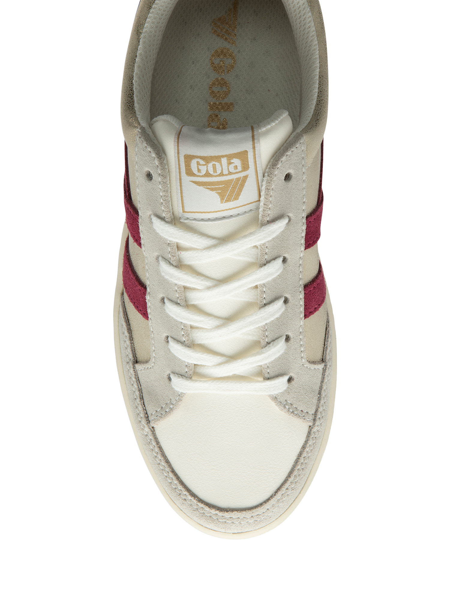 Product image 5 of 5, which shows Gola Classics Superslam Blaze Trainers, Gold/Cerise/Terra, 3