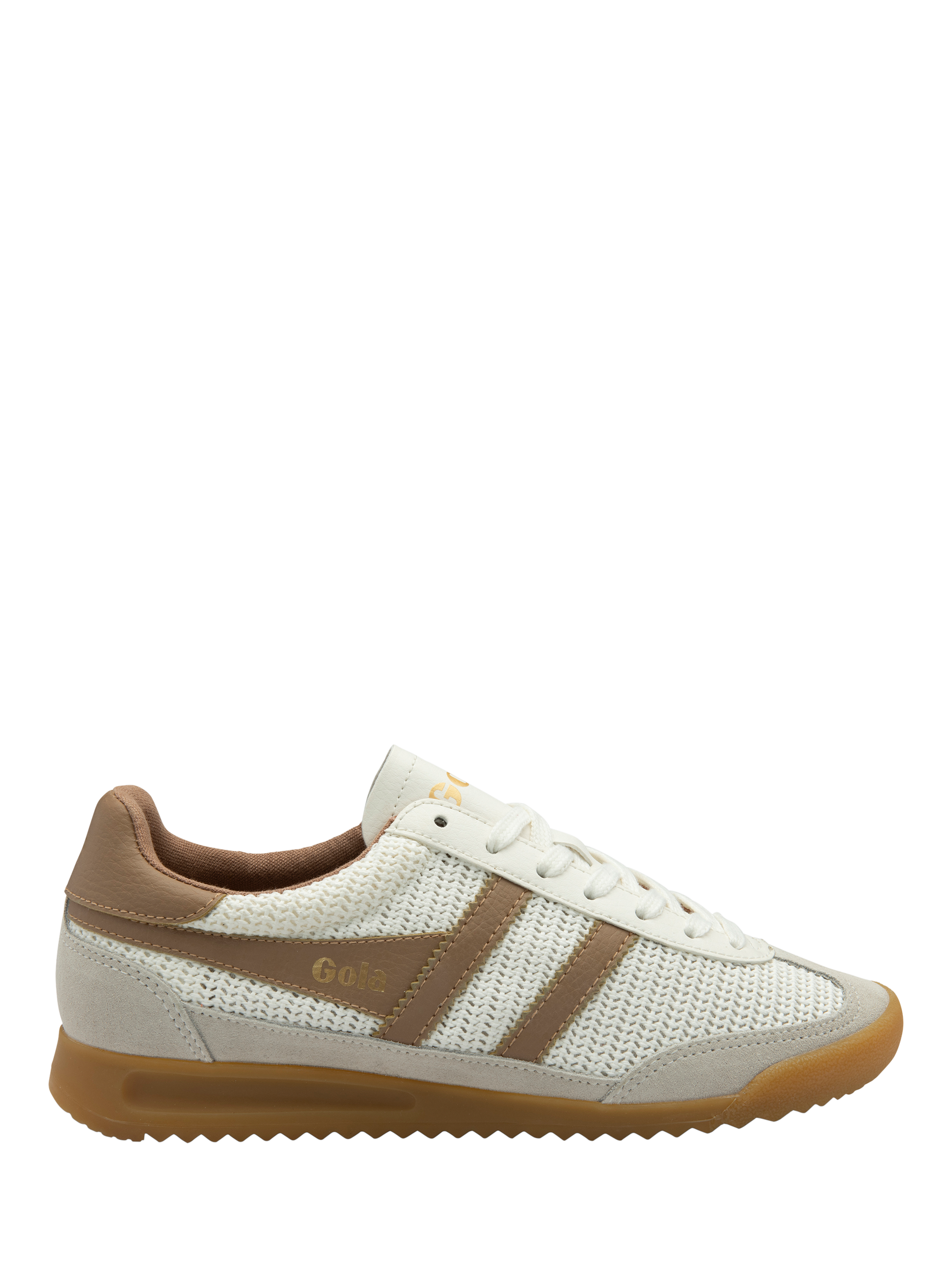 Product image 1 of 5, which shows Gola Classics Tornado Zephyr Trainers, Off White/Caramel, 3