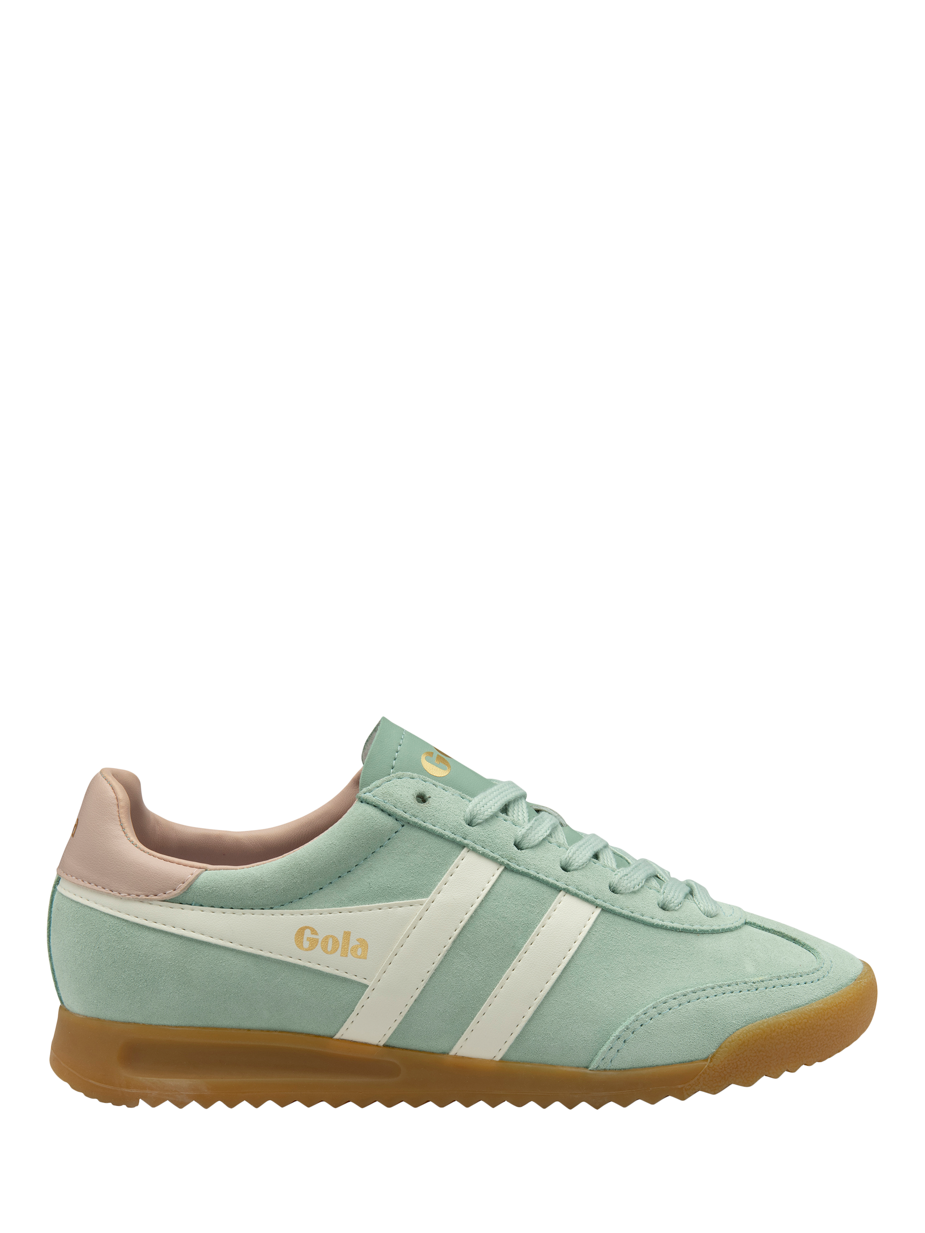 Product image 1 of 5, which shows Gola Torpedo Suede Trainers, Surf/Off White, 3