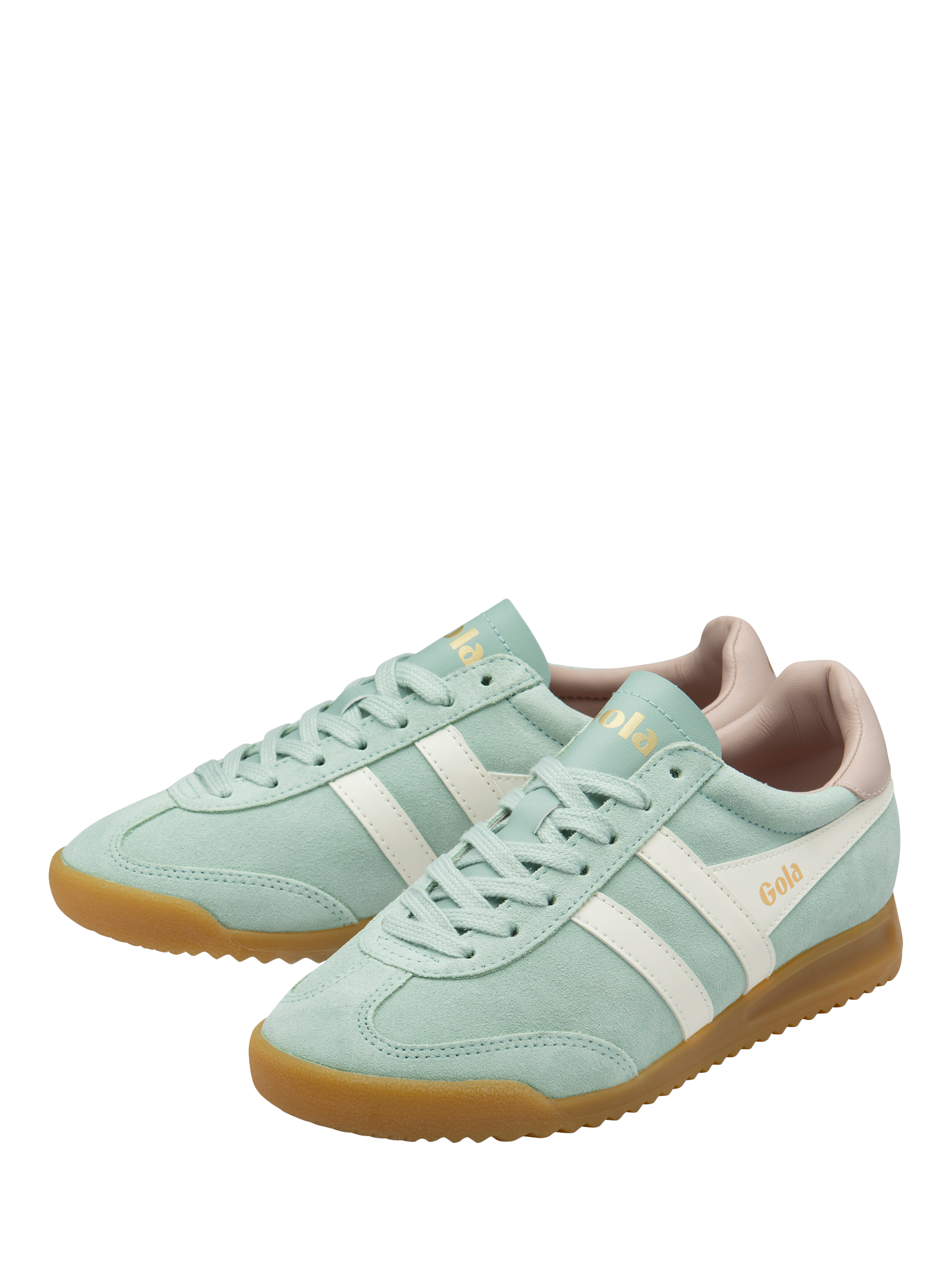 Product image 3 of 5, which shows Gola Torpedo Suede Trainers, Surf/Off White, 3