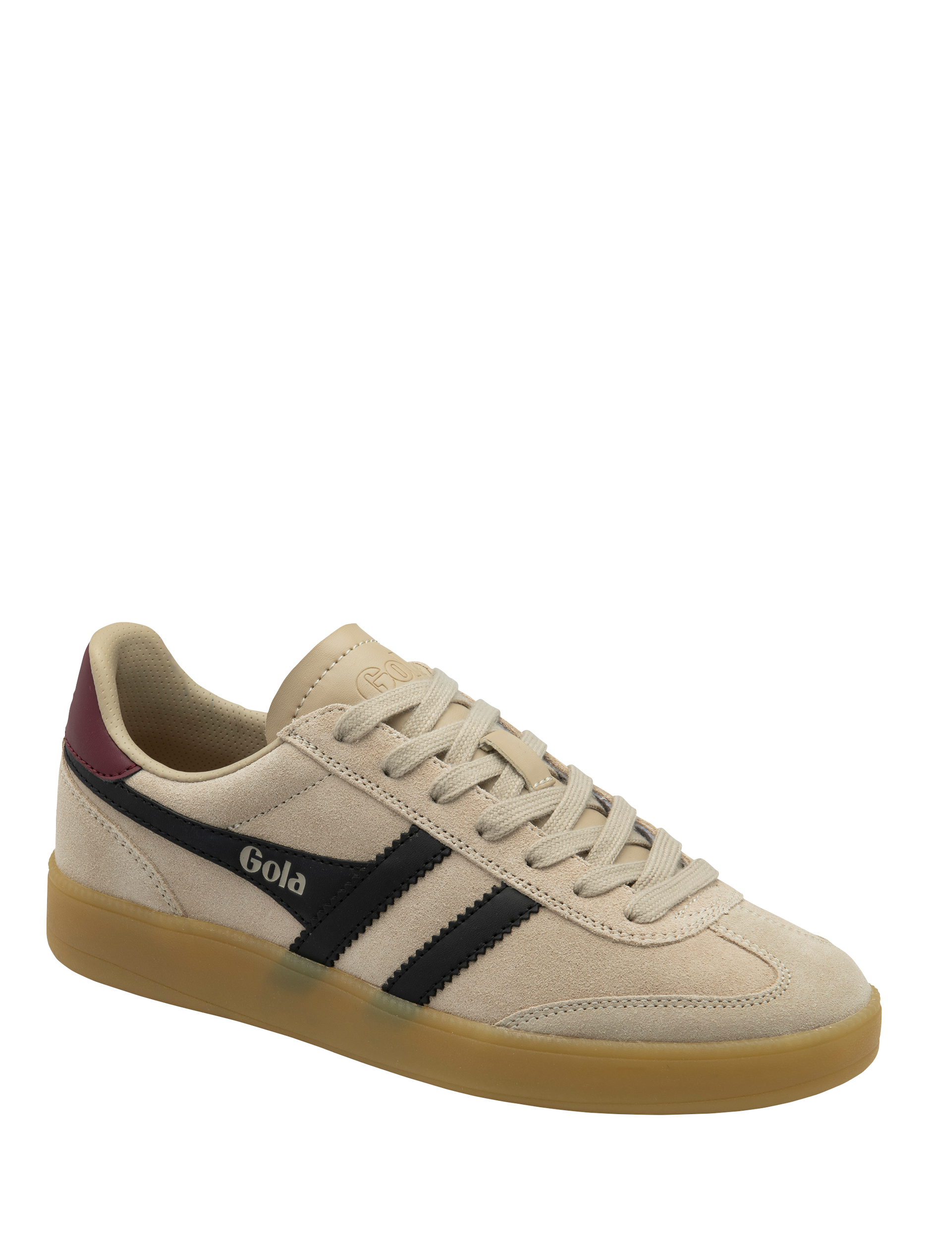 Product image 2 of 5, which shows Gola Classics Viper Suede Trainers, Bone/Black/Cerise, 3