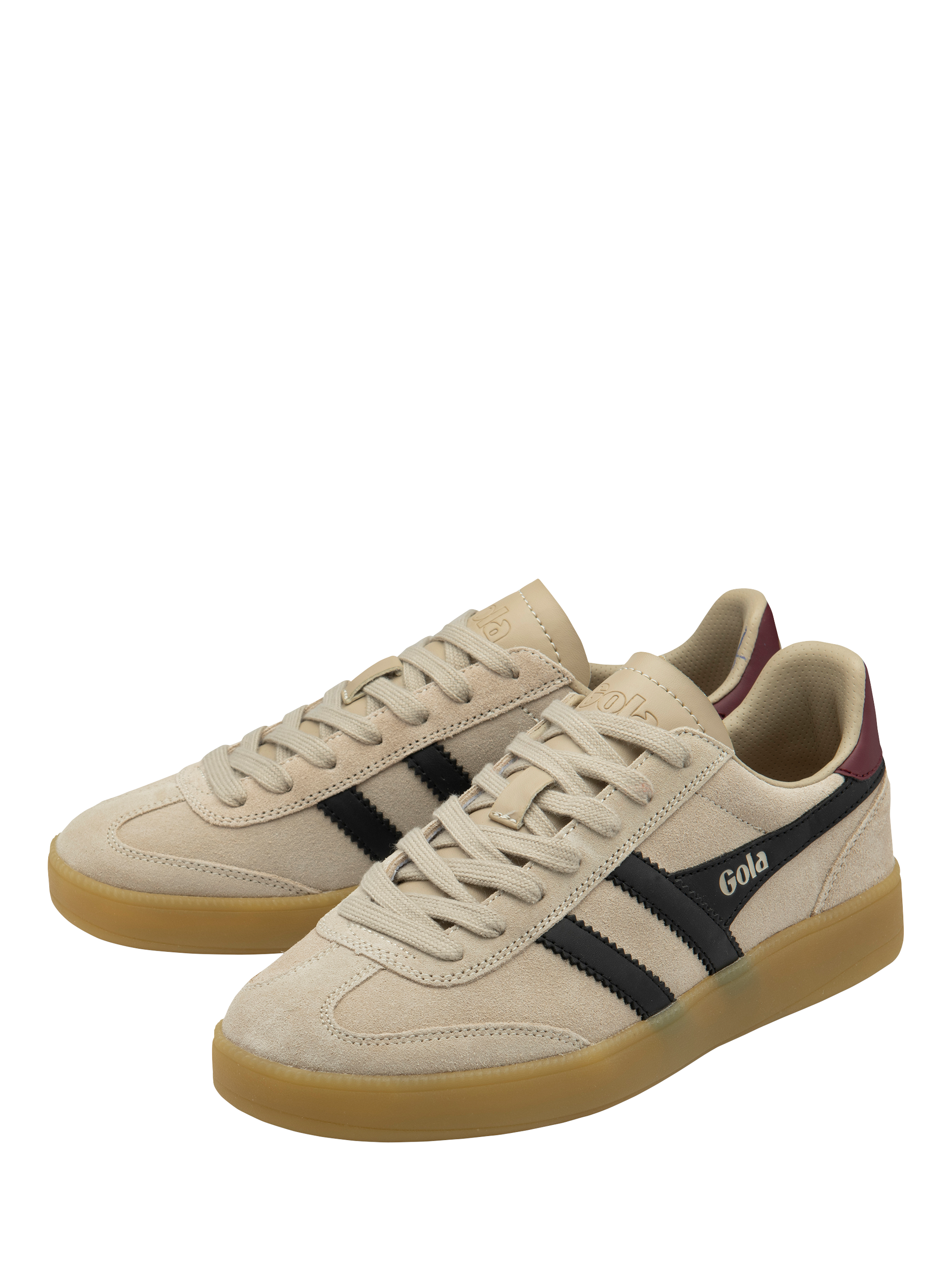 Product image 3 of 5, which shows Gola Classics Viper Suede Trainers, Bone/Black/Cerise, 3
