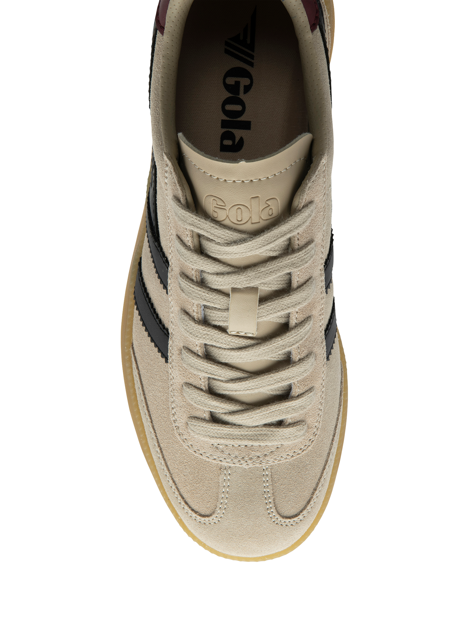 Product image 5 of 5, which shows Gola Classics Viper Suede Trainers, Bone/Black/Cerise, 3
