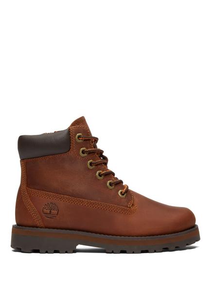 Timberland Kids' Courma Leather Lace Up Boots, Medium Brown