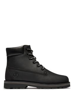 Timberland Kids' Courma Leather Lace Up Boots, Black
