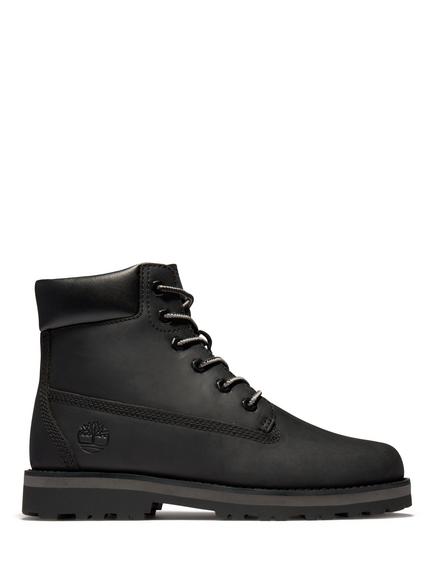 Timberland Kids' Courma Leather Lace Up Boots, Black