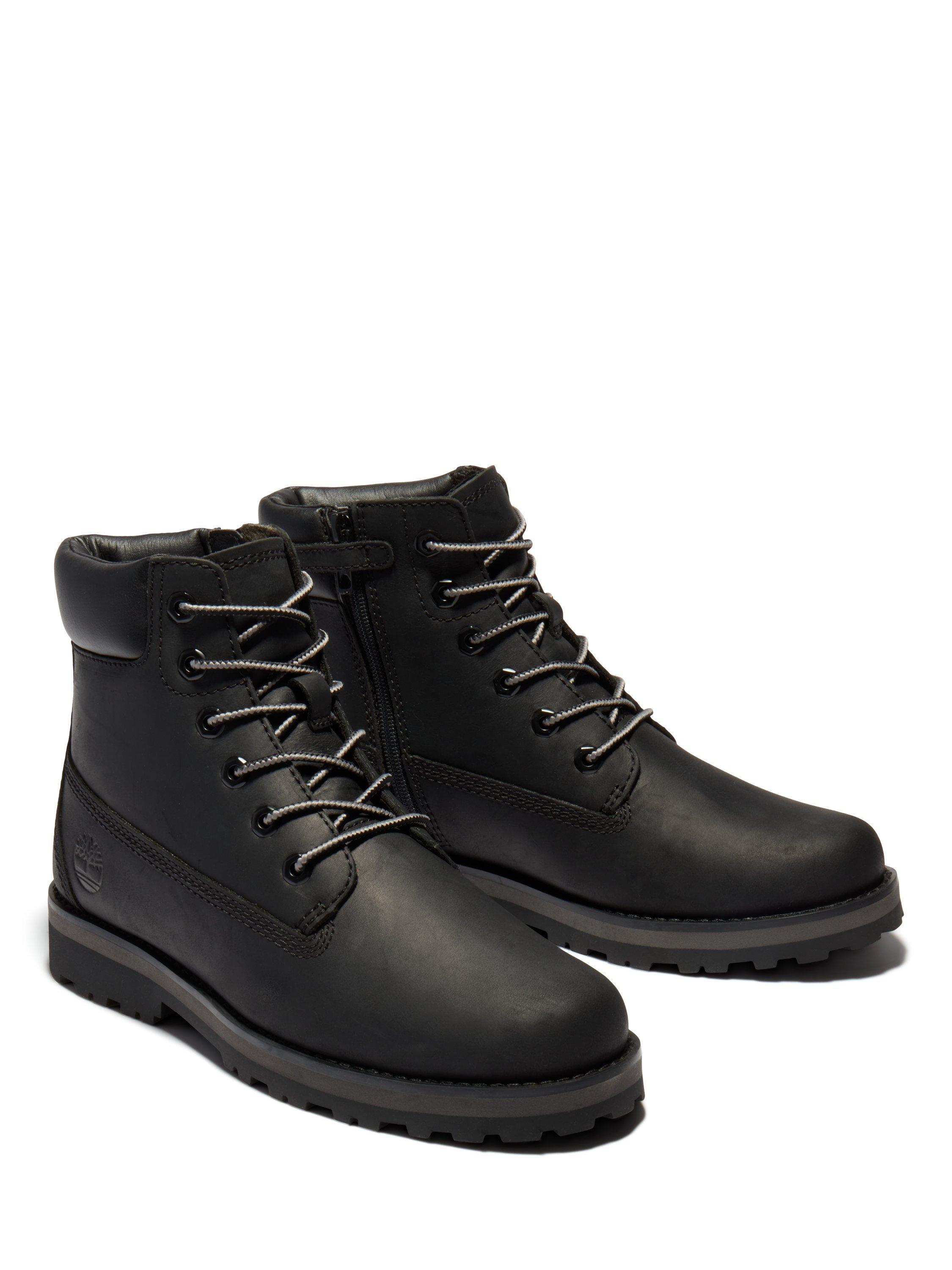 Product image 3 of 8, which shows Timberland Kids' Courma Leather Lace Up Boots, Black, EU32