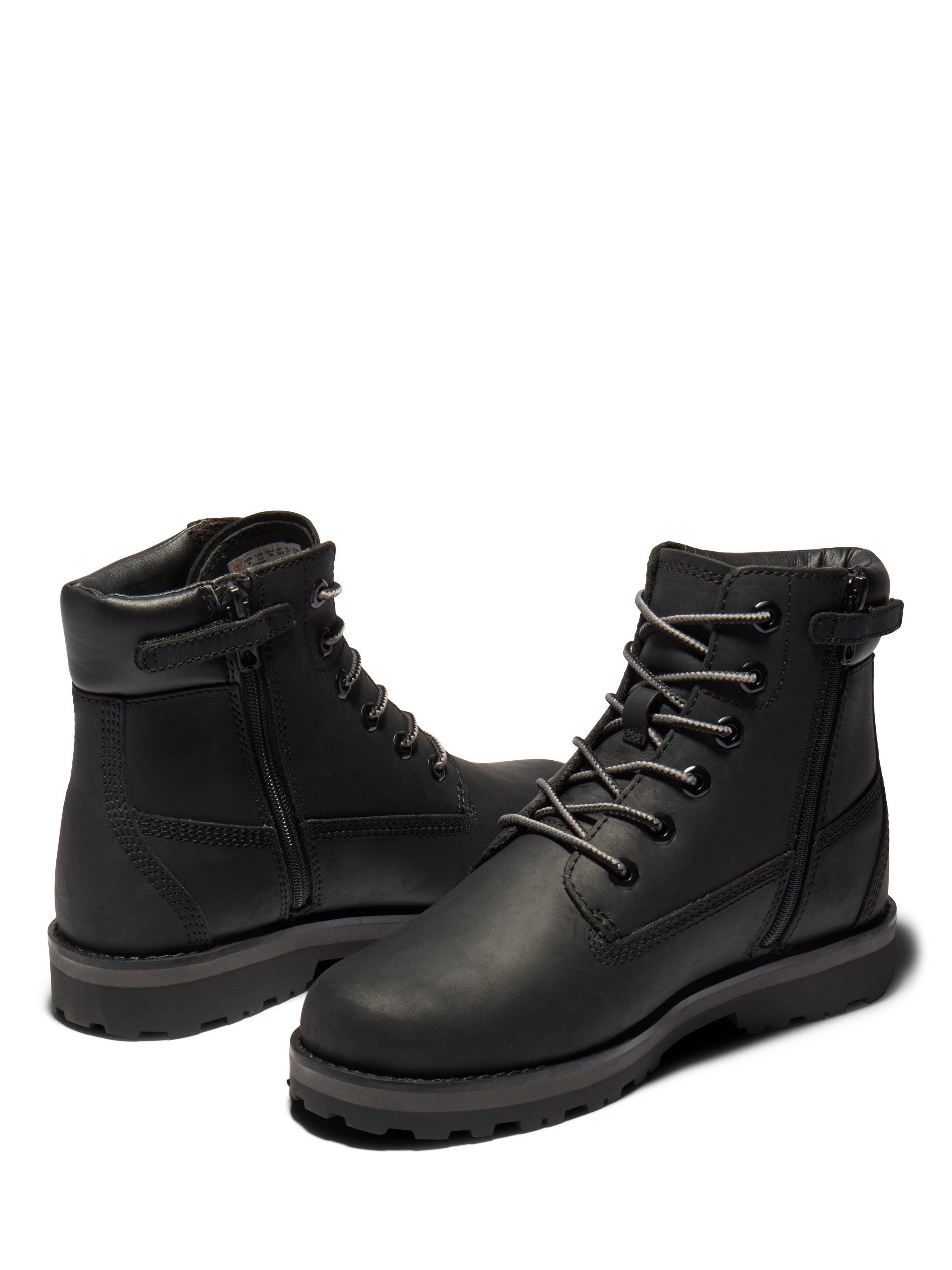 Product image 5 of 8, which shows Timberland Kids' Courma Leather Lace Up Boots, Black, EU32