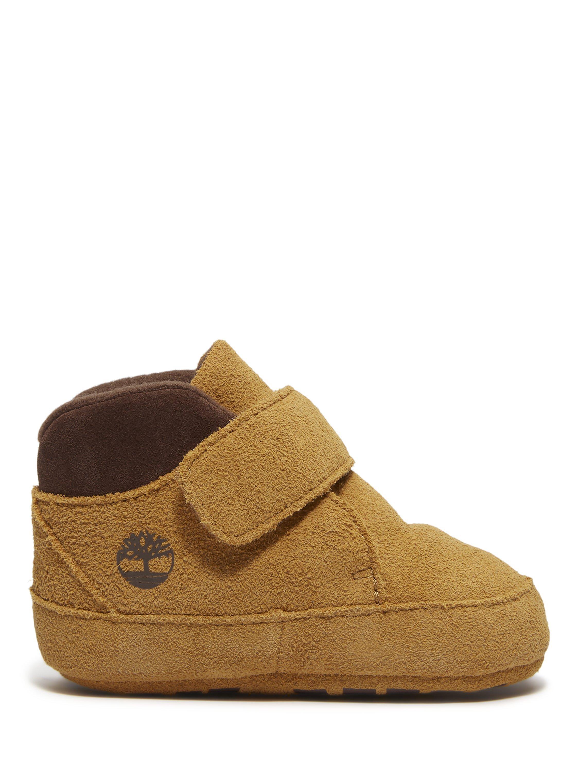 Product image 1 of 6, which shows Timberland Kids' Suede Crib Booties, Wheat, EU16