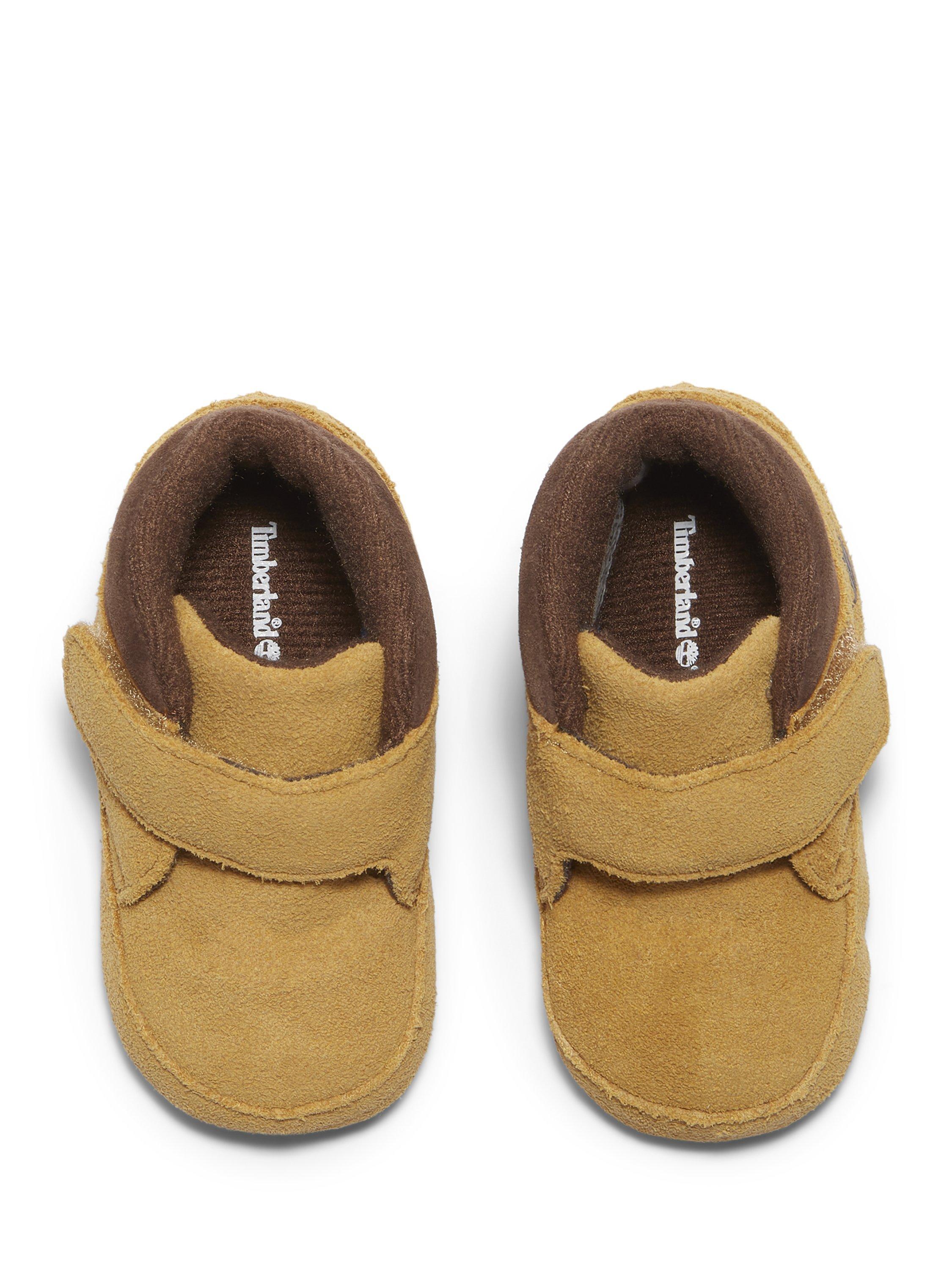 Product image 4 of 6, which shows Timberland Kids' Suede Crib Booties, Wheat, EU16