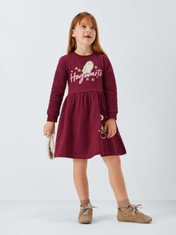 Brand Threads Kids' Cotton Blend Harry Potter Dress, Pomegranate - view 2, Pomegranate