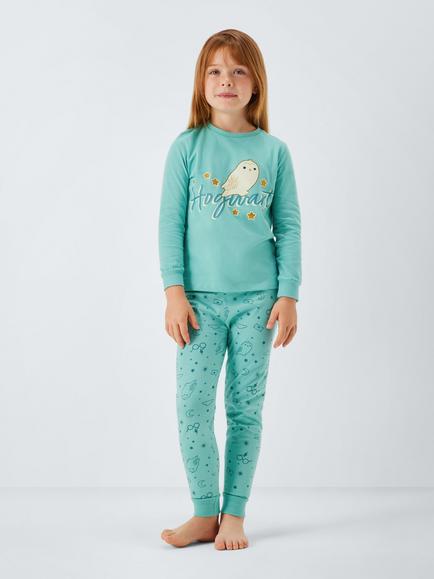 Brand Threads Kids' Harry Potter Cotton Long Sleeved Pyjamas, Eggshell Blue - view 2, Eggshell Blue