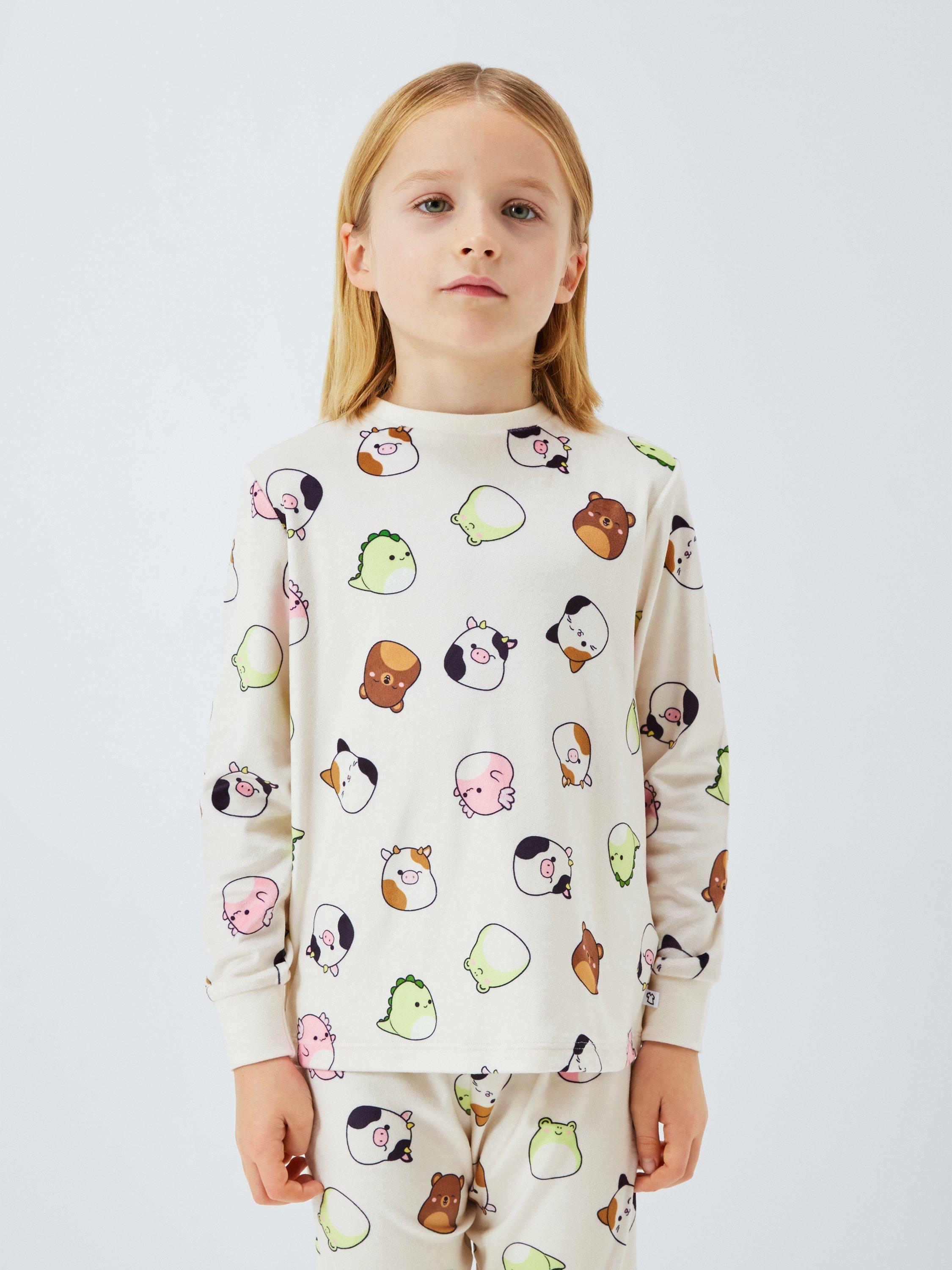 Product image 1 of 7, which shows Brand Threads Kids' Fleece Squishmallows Pyjamas, Gardenia, 4-5 years