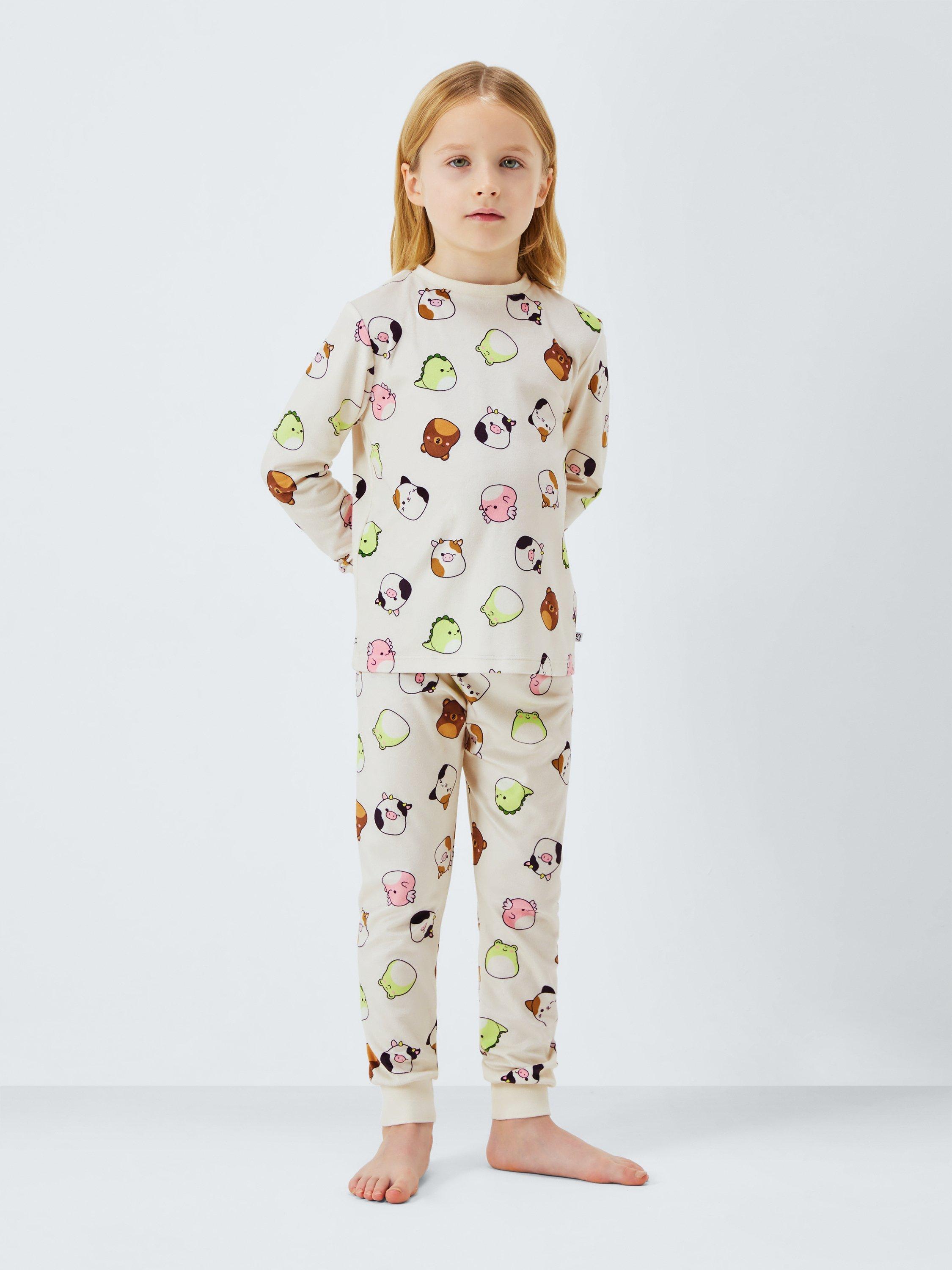 Product image 2 of 7, which shows Brand Threads Kids' Fleece Squishmallows Pyjamas, Gardenia, 4-5 years
