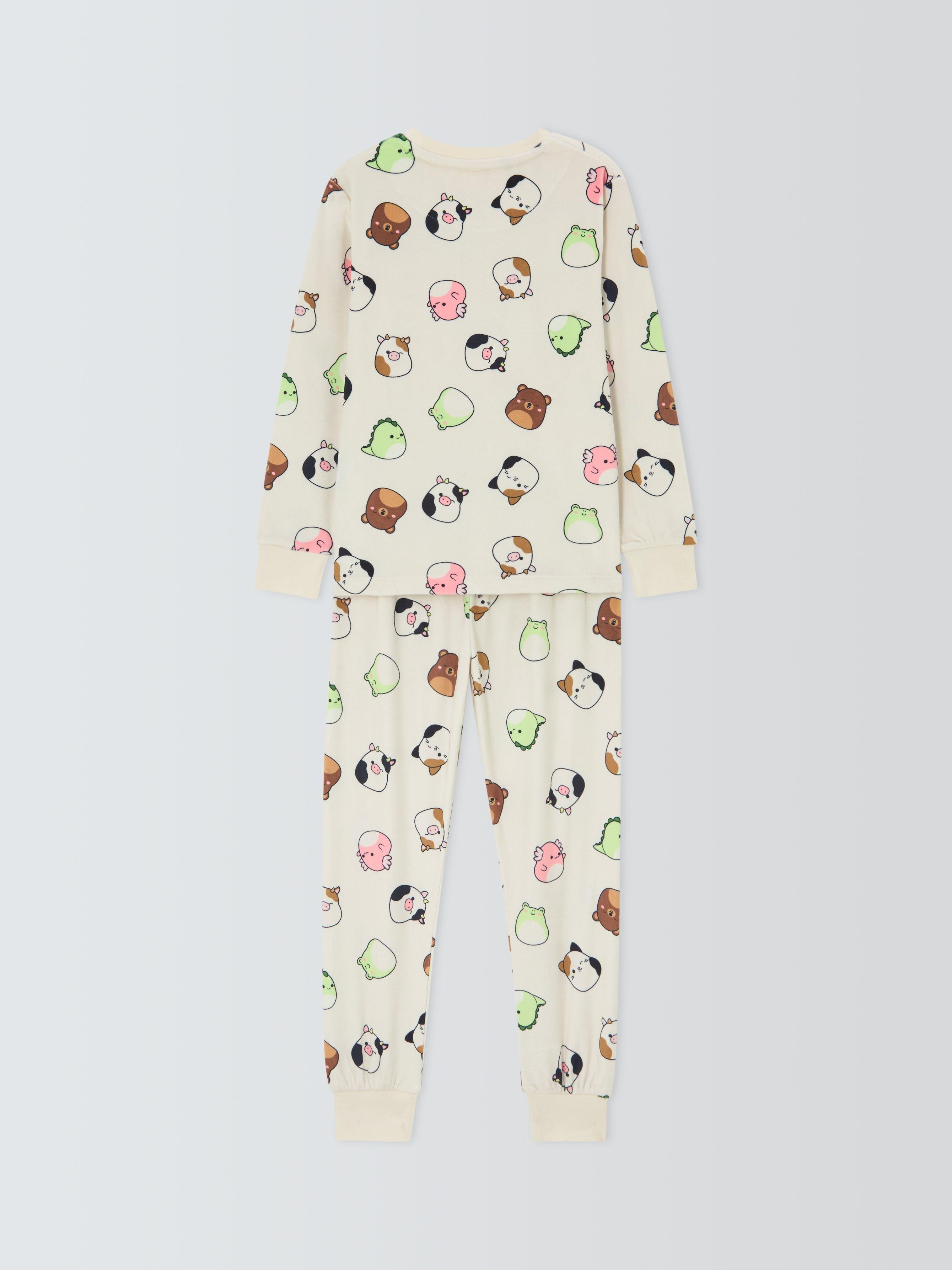 Product image 4 of 7, which shows Brand Threads Kids' Fleece Squishmallows Pyjamas, Gardenia, 4-5 years