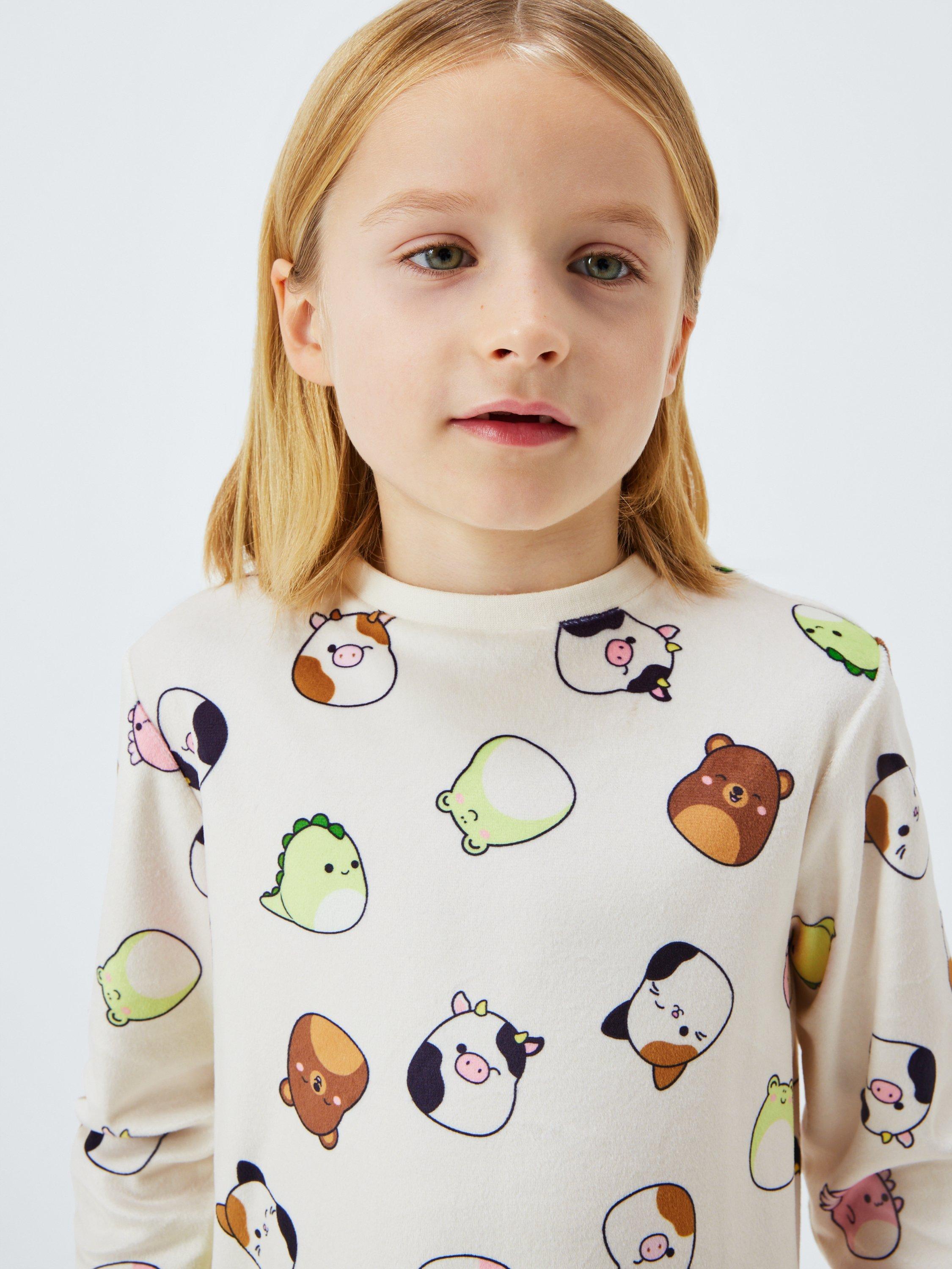 Product image 6 of 7, which shows Brand Threads Kids' Fleece Squishmallows Pyjamas, Gardenia, 4-5 years