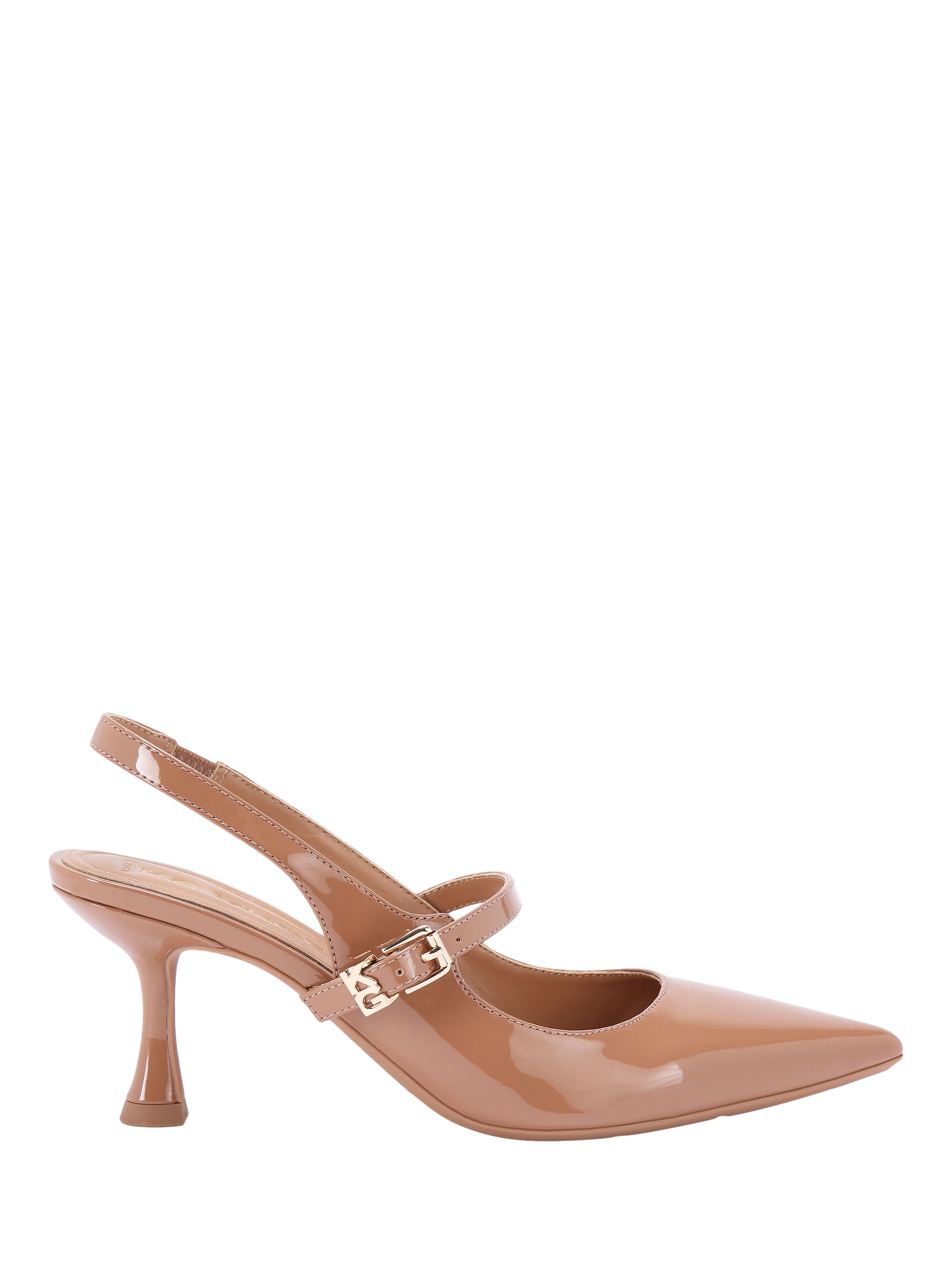 Product image 1 of 5, which shows KG Kurt Geiger Alina Patent Slingback Court Shoes, Pink Blush, 4