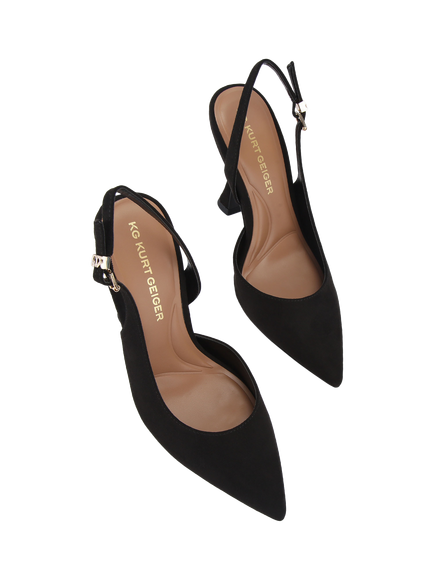 KG Kurt Geiger Aria Flared Heel Court Shoes, Black - view 2, Black