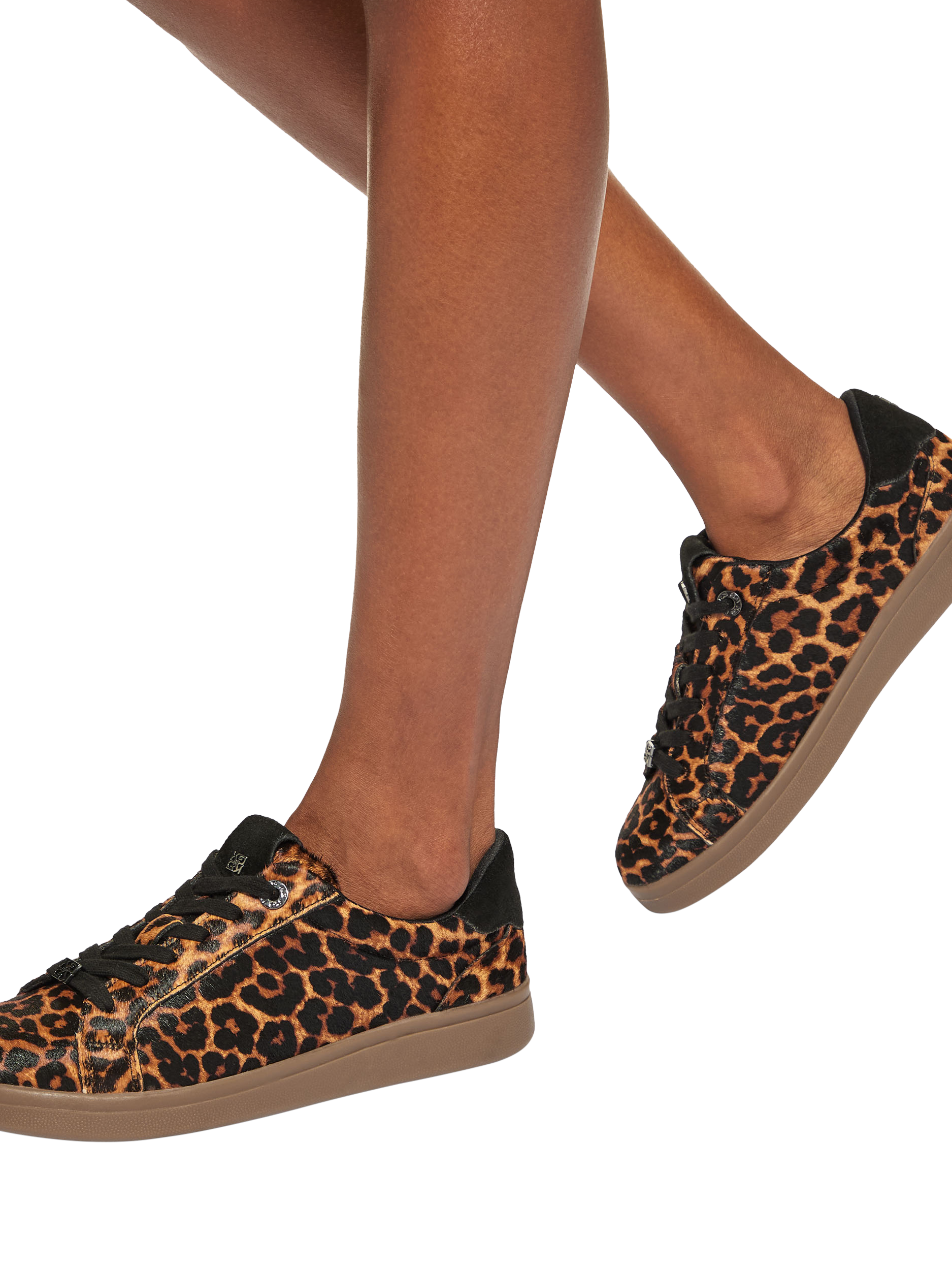Product image 2 of 5, which shows KG Kurt Geiger Eliza Leopard Print Trainers, Brown, 3