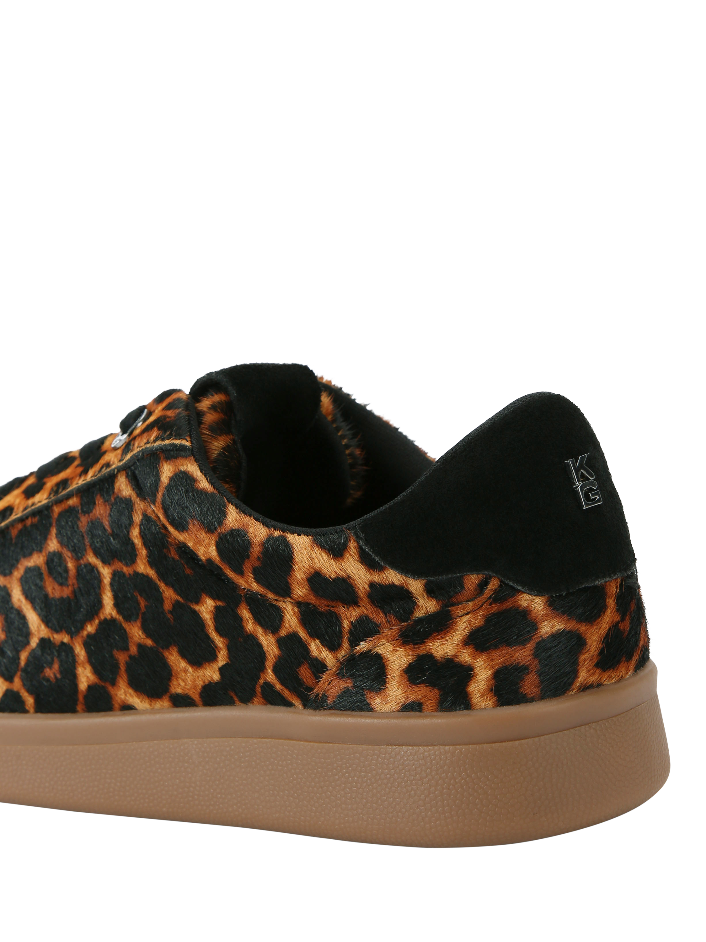 Product image 4 of 5, which shows KG Kurt Geiger Eliza Leopard Print Trainers, Brown, 3