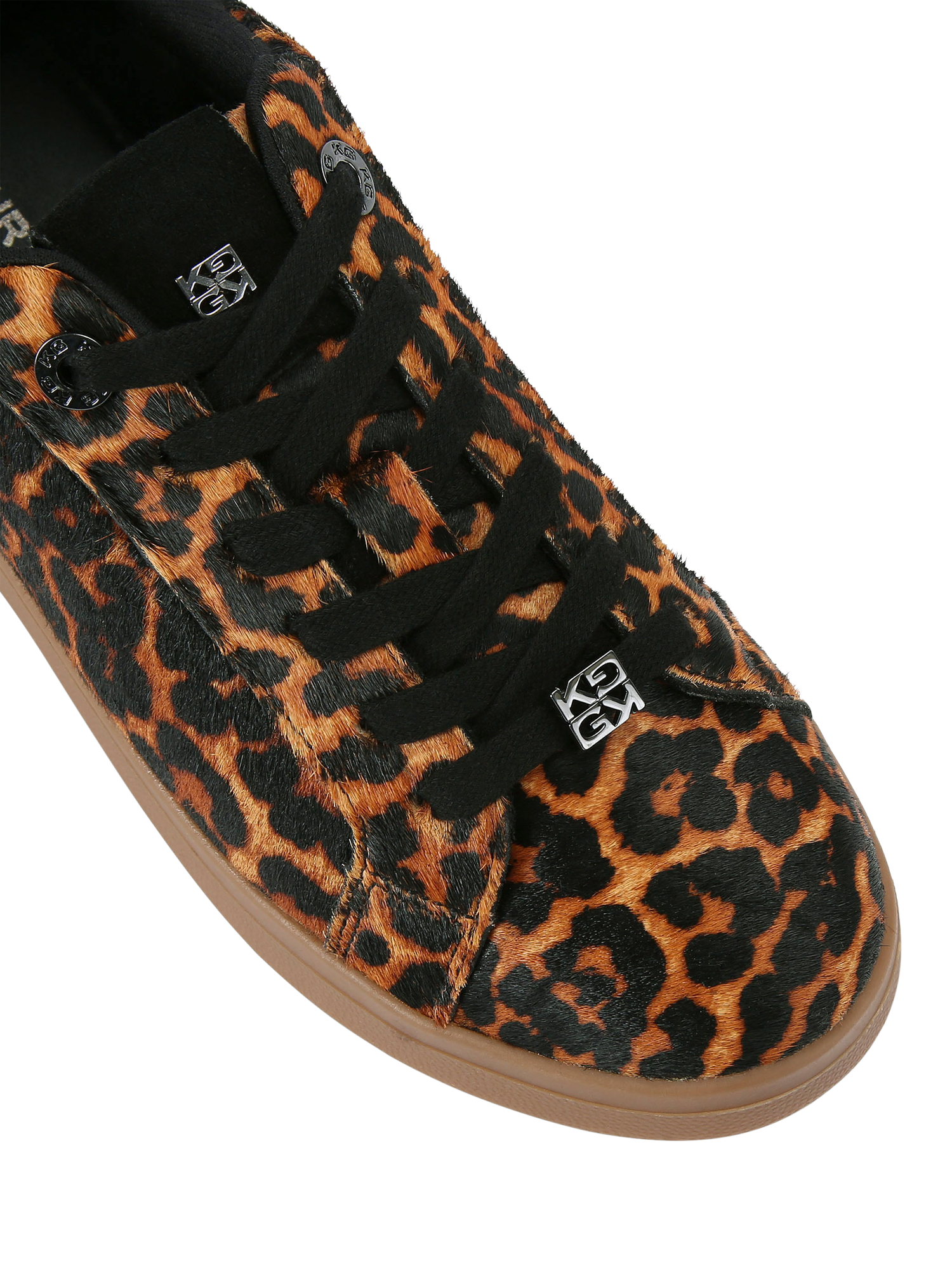 Product image 5 of 5, which shows KG Kurt Geiger Eliza Leopard Print Trainers, Brown, 3