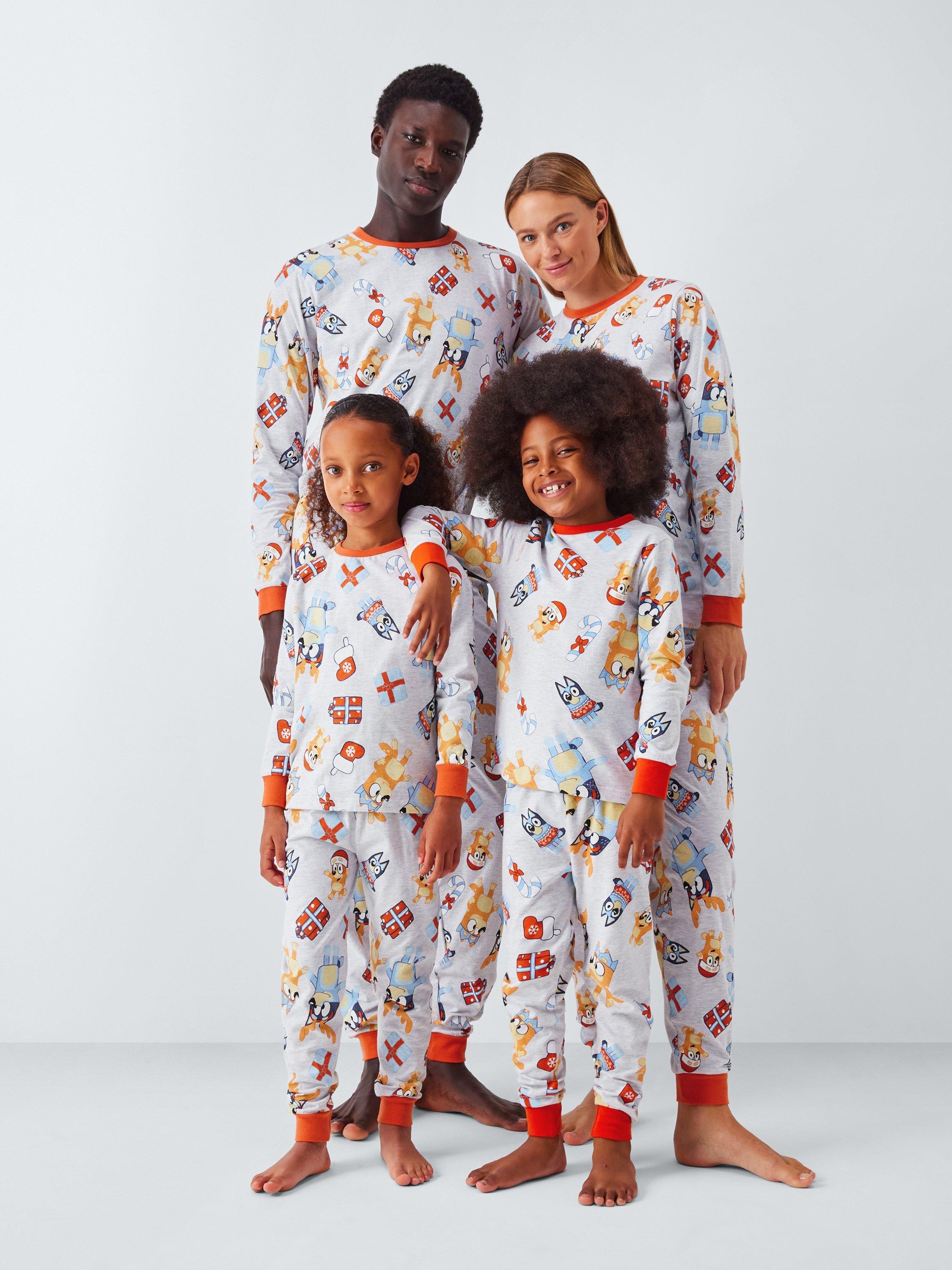 Product image 2 of 9, which shows Brand Threads Women's Bluey Cotton Long Sleeved Christmas Pyjamas, Multi, XS