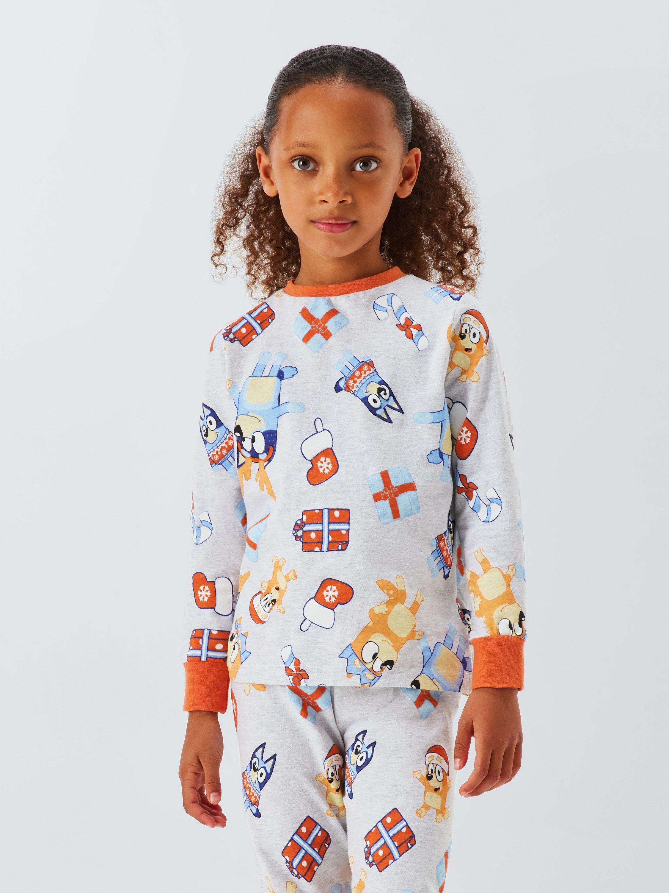 Product image 3 of 9, which shows Brand Threads Kids' Cotton Blend Bluey Christmas Pyjamas, Multi, 4-5 years