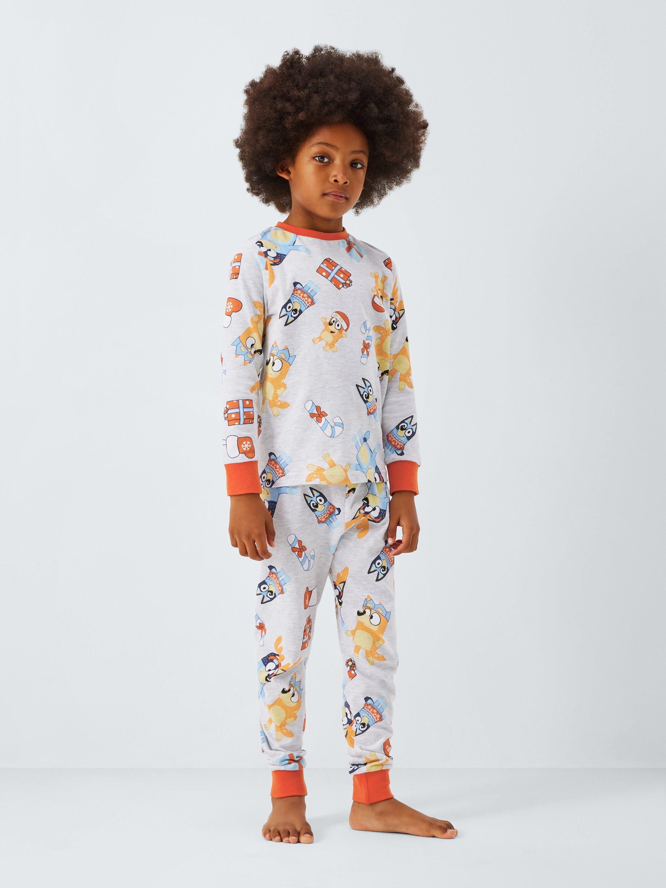 Product image 4 of 9, which shows Brand Threads Kids' Cotton Blend Bluey Christmas Pyjamas, Multi, 4-5 years