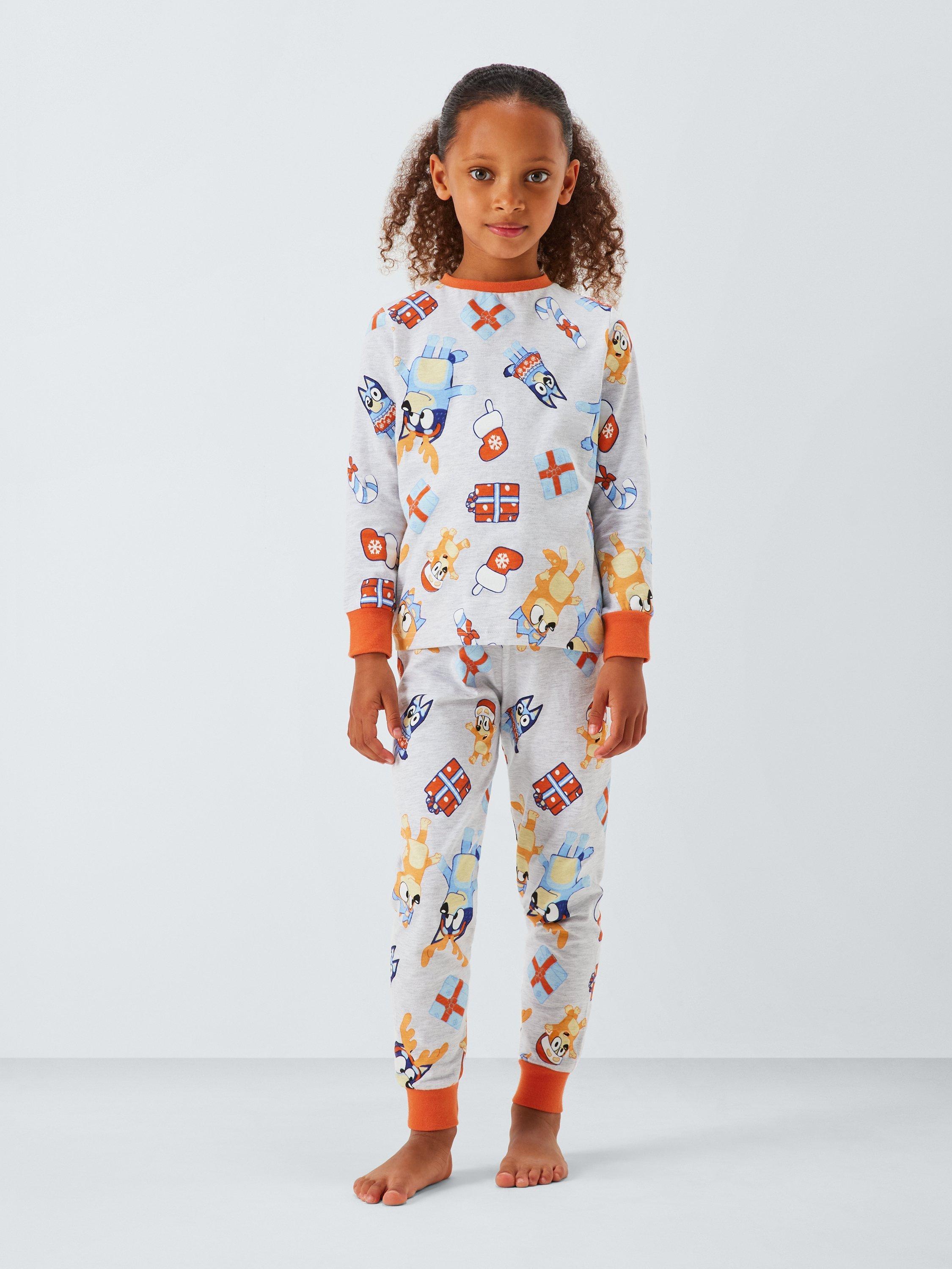 Product image 9 of 9, which shows Brand Threads Kids' Cotton Blend Bluey Christmas Pyjamas, Multi, 4-5 years