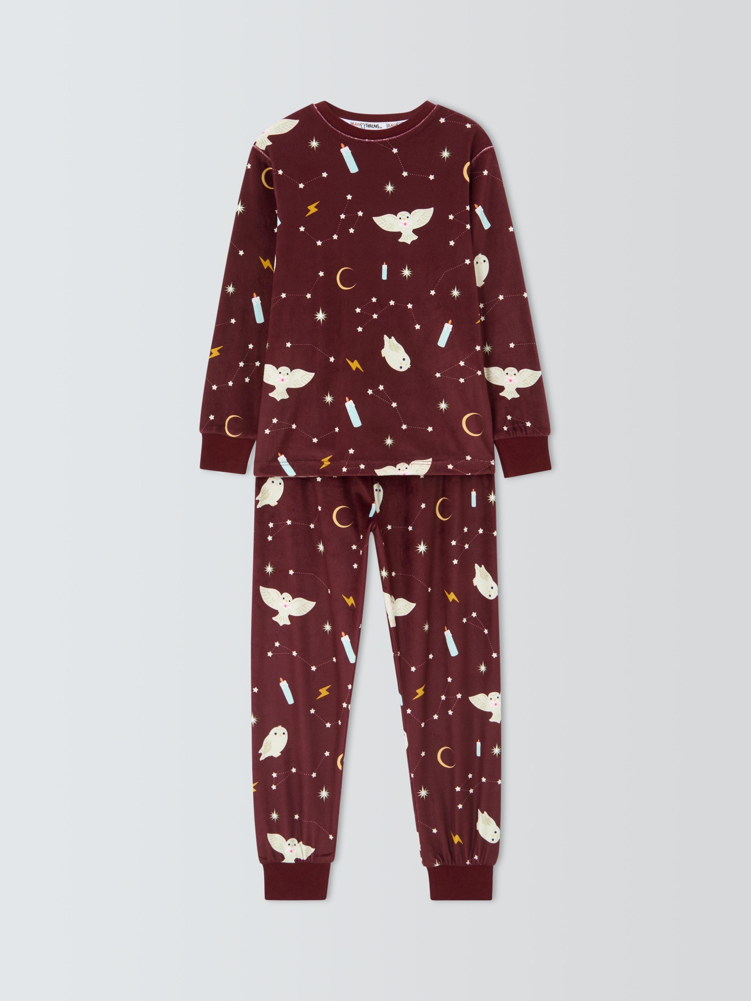 Brand Threads Kids' Fleece Harry Potter Pyjamas, Pomegranate