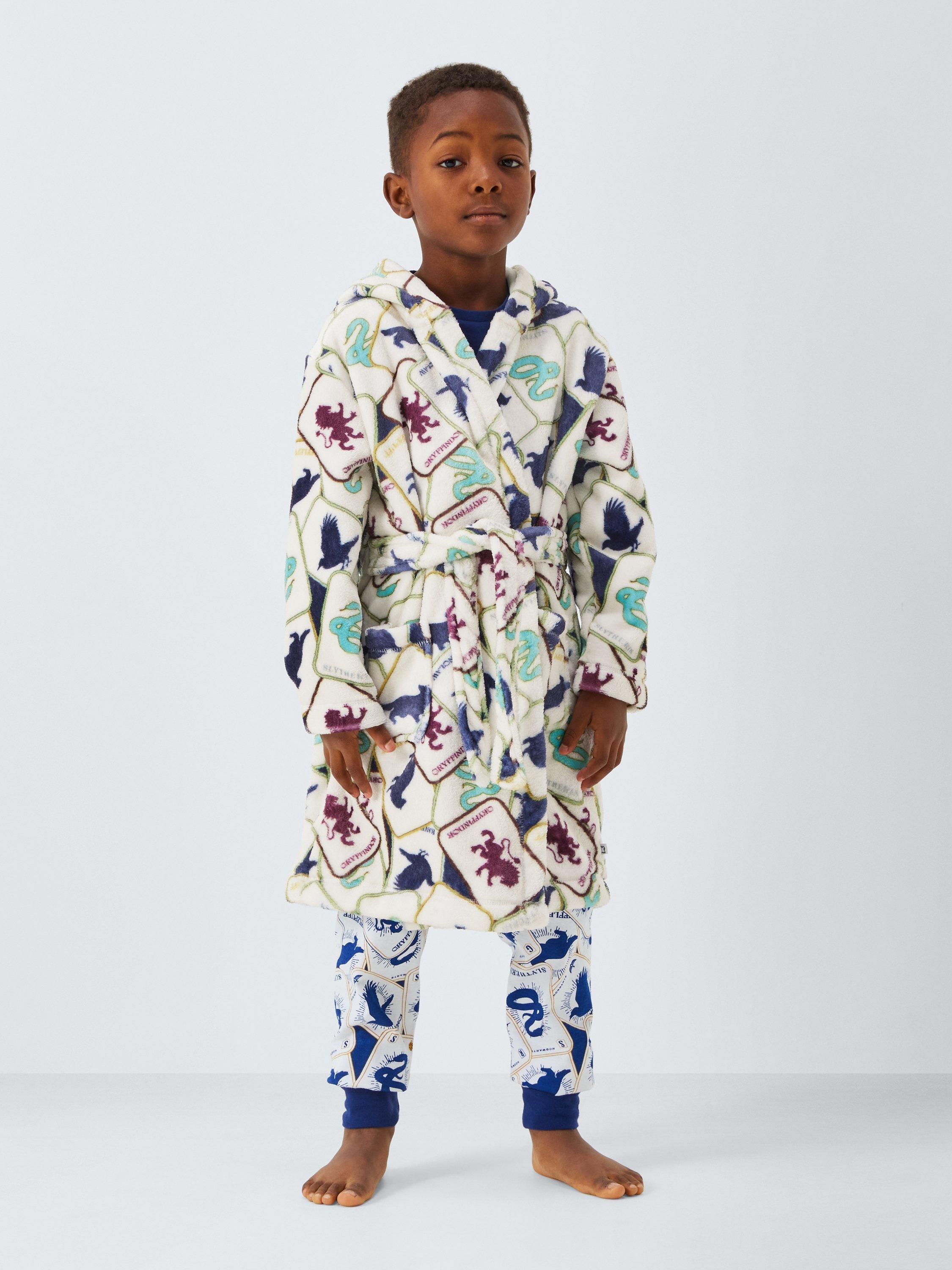 Product image 1 of 7, which shows Brand Threads Kids' Fleece Harry Potter Dressing Gown, Multi, 5-6 years