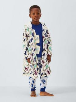 Brand Threads Kids' Fleece Harry Potter Dressing Gown, Multi - view 2, Multi