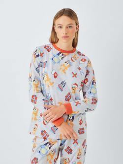 Brand Threads Women's Bluey Cotton Long Sleeved Christmas Pyjamas, Multi, Multi