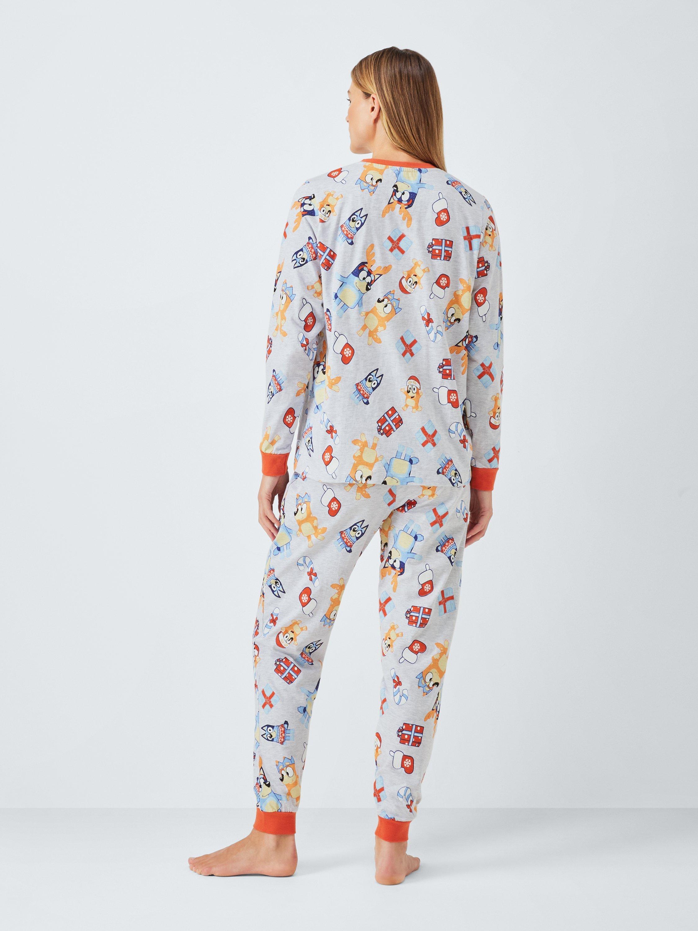 Product image 5 of 9, which shows Brand Threads Women's Bluey Cotton Long Sleeved Christmas Pyjamas, Multi, XS