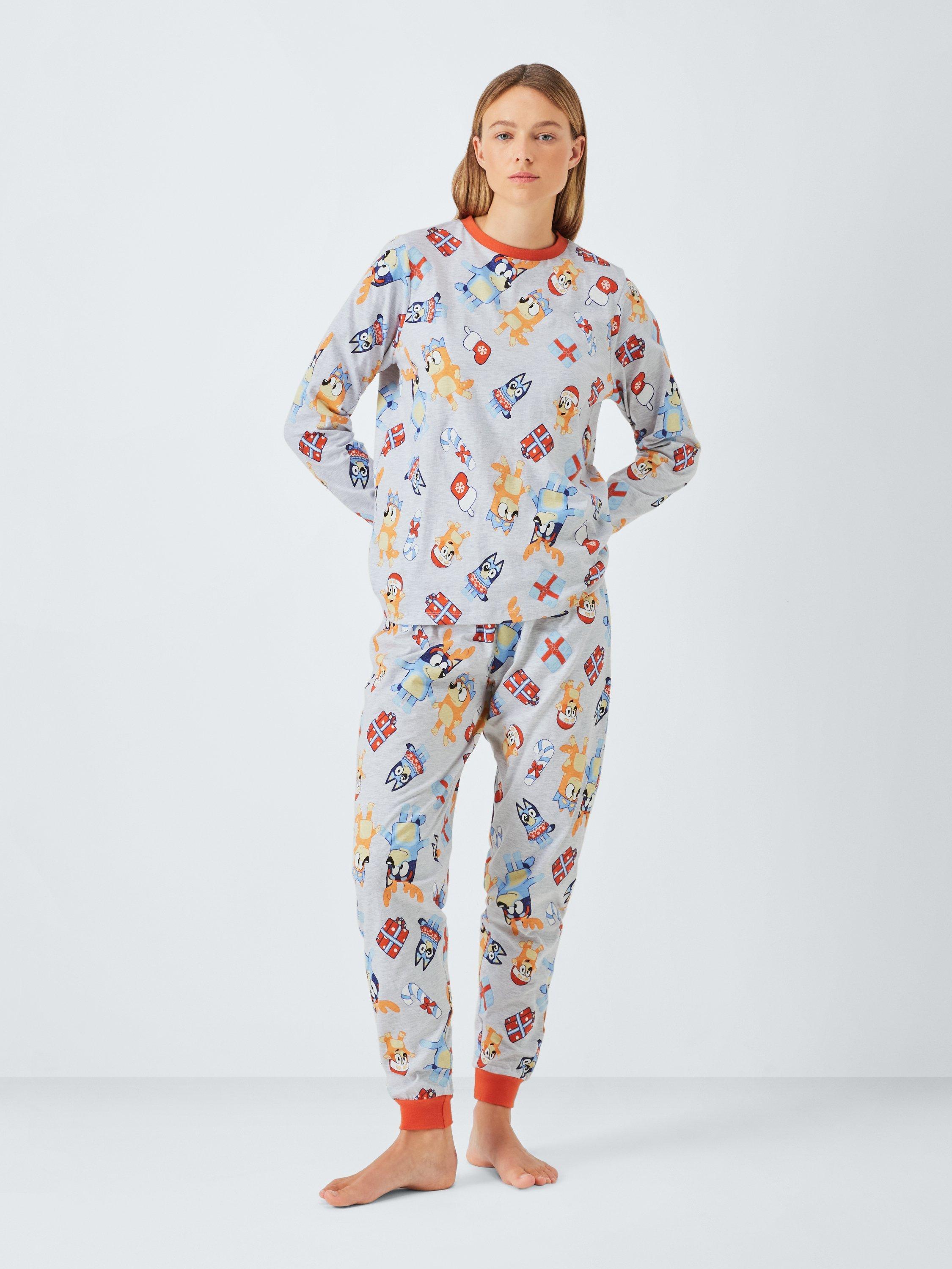 Product image 4 of 9, which shows Brand Threads Women's Bluey Cotton Long Sleeved Christmas Pyjamas, Multi, XS