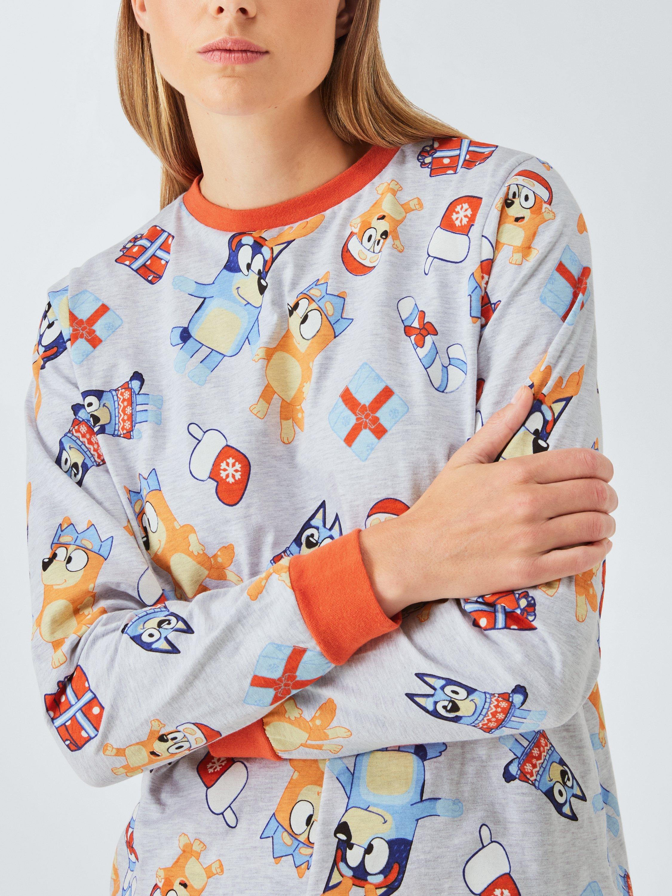 Product image 7 of 9, which shows Brand Threads Women's Bluey Cotton Long Sleeved Christmas Pyjamas, Multi, XS