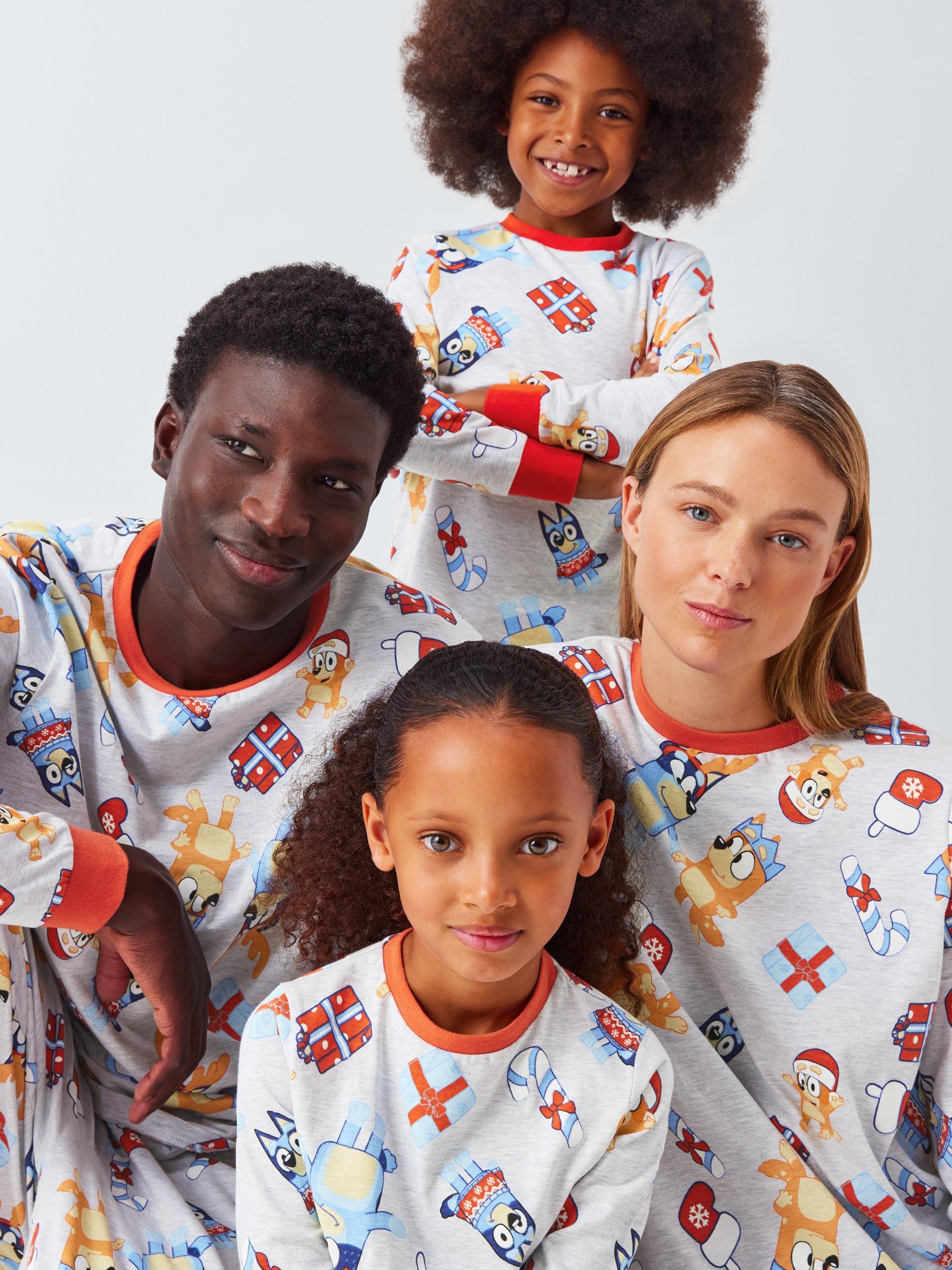 Product image 3 of 9, which shows Brand Threads Women's Bluey Cotton Long Sleeved Christmas Pyjamas, Multi, XS