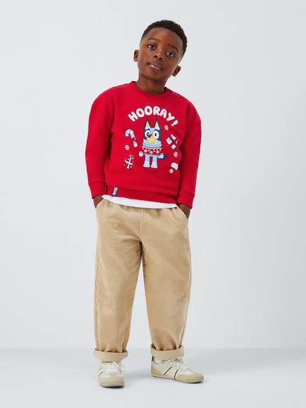 Brand Threads Kids' Bluey Cotton Blend Christmas Sweatshirt, Red - view 2, Red