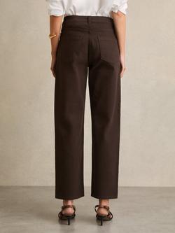 Reiss Petite Selin Straight Leg Jeans, Chocolate - view 2, Chocolate