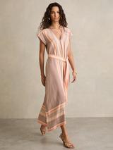 【海外限定】REISSワンピース☆Hallia Retro Stripe Draped Asym Reiss Hallia Retro Stripe Draped Asymmetric Maxi Dress