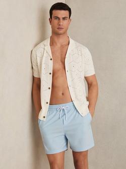 Reiss Cliff Drawstring Swim Shorts, Soft Blue