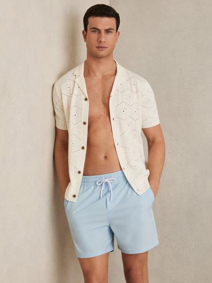 Reiss Cliff Drawstring Swim Shorts, Soft Blue