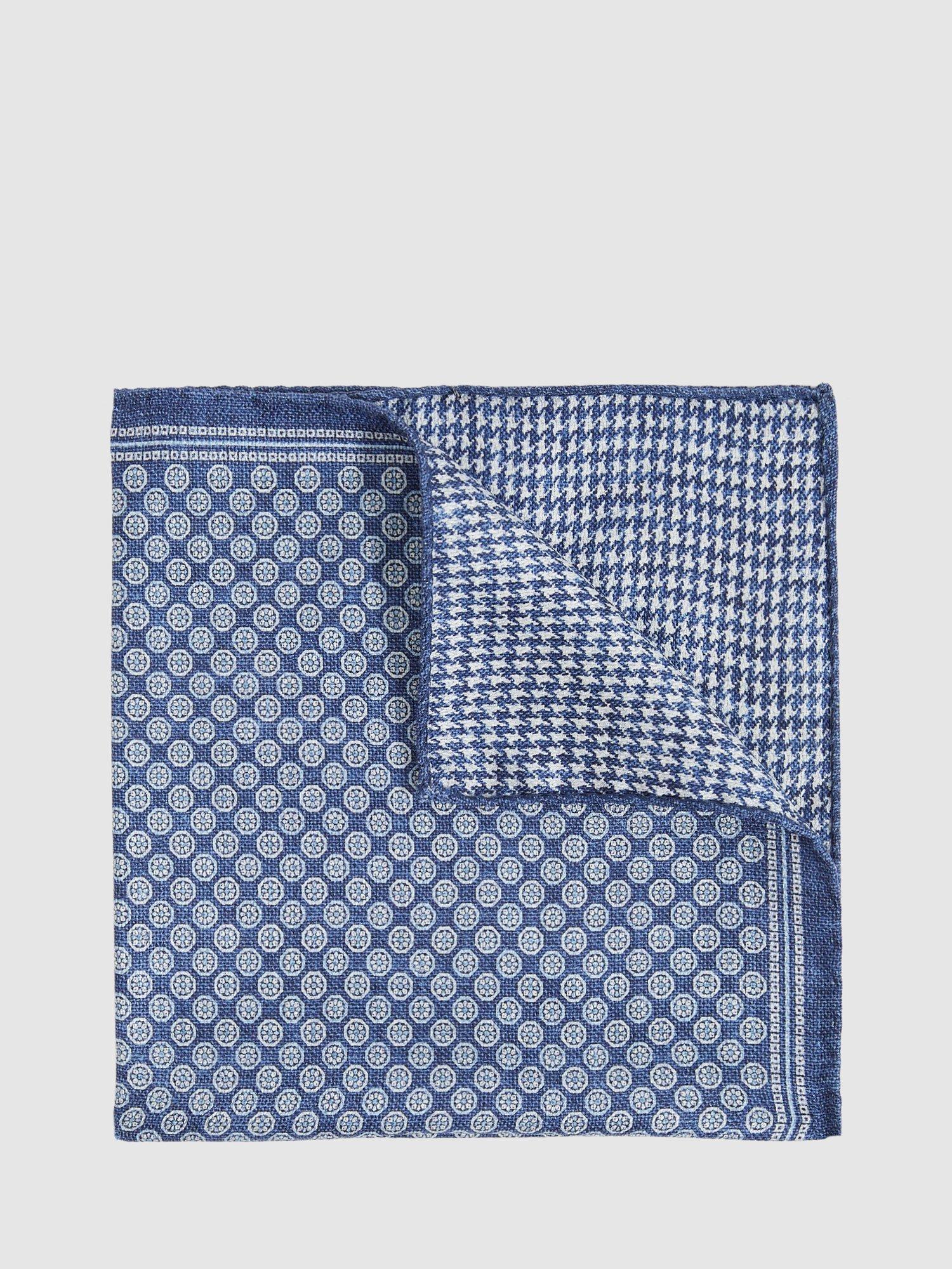 Reiss Giulio Silk Medallion-Print Pocket Square