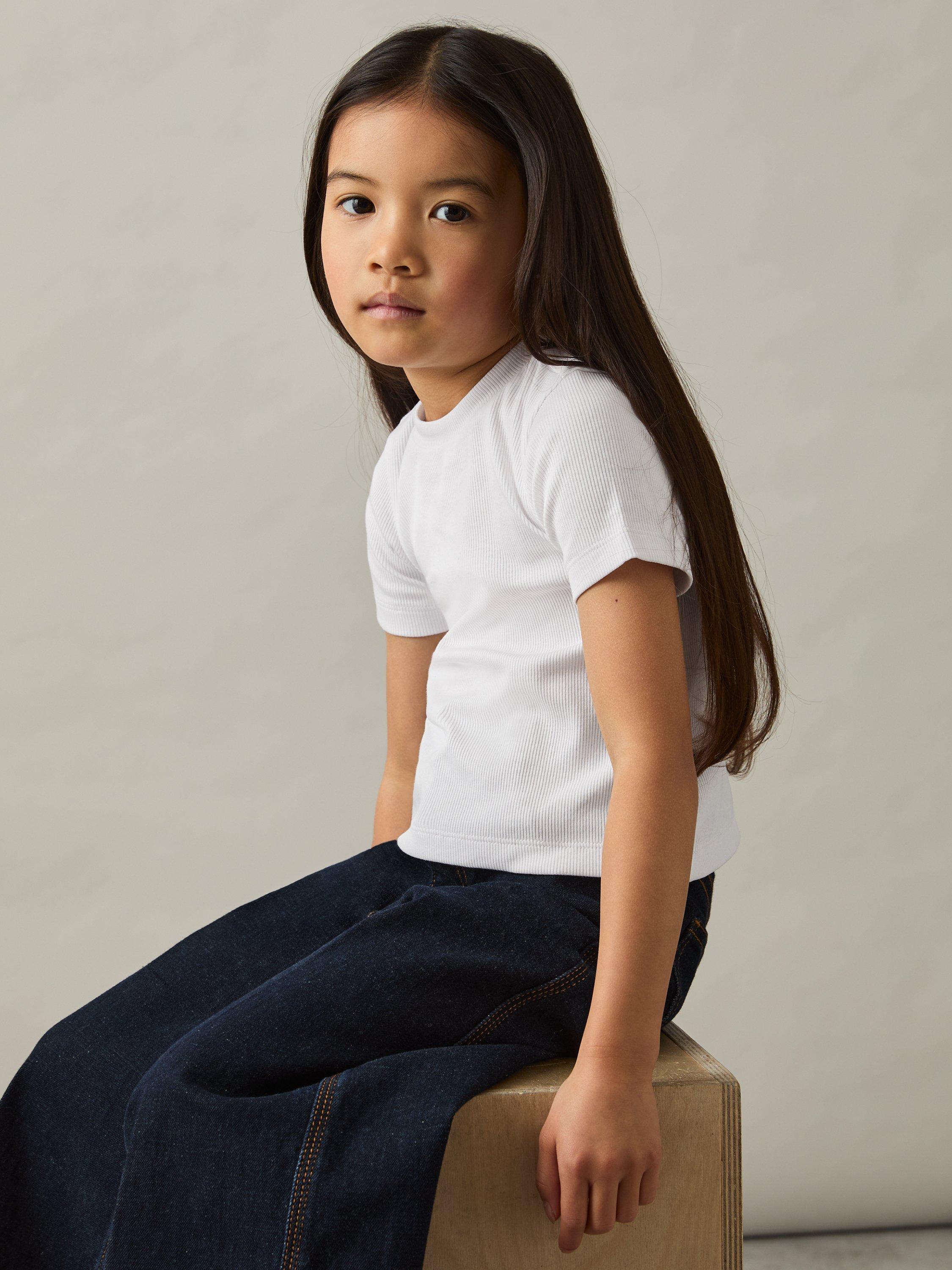 Product image 3 of 4, which shows Reiss Kids' Victoria Crew Neck T-Shirt, Ivory, 6-7 years