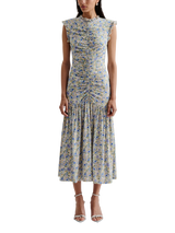 Malina Agnes Draped Jersey Midi Dress, Multi