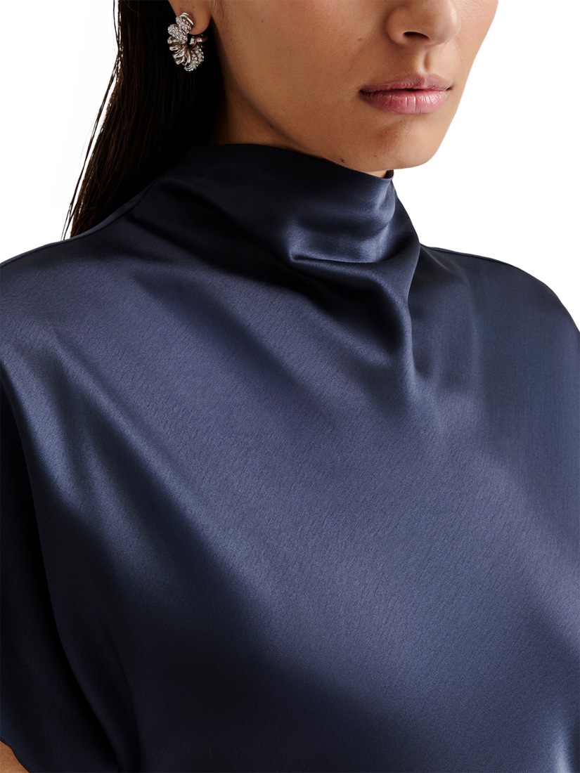 Product image 3 of 4, which shows Malina Alivia Satin Maxi Dress, Dark Blue, 18