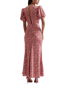 Malina Freja Ditsy Puff Sleeve Maxi Dress, Pink - view 2, Pink
